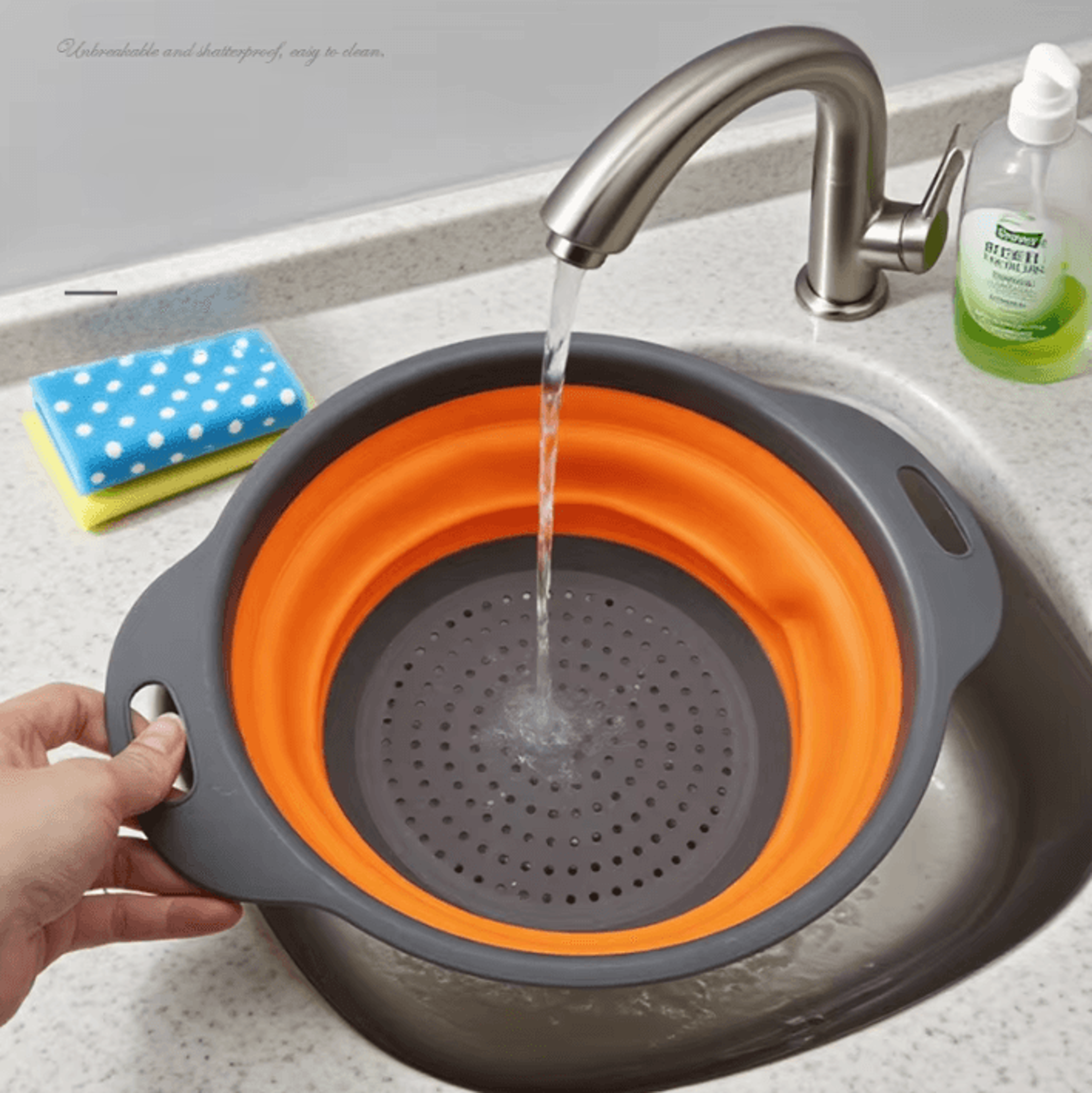 Foldable Drain Basket For Washing Draining  Storing Fruits And Vegetables 2