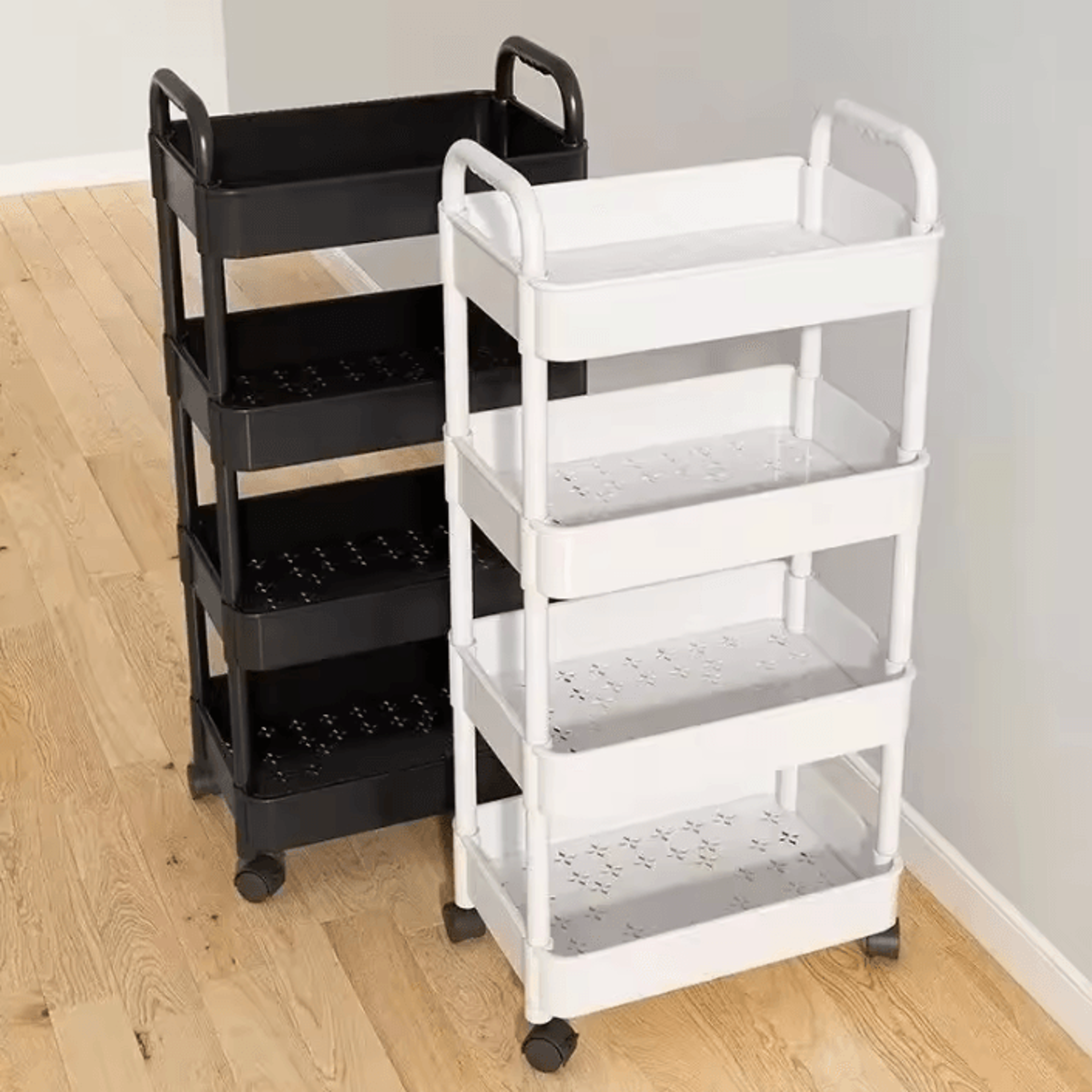 34 Layer Rolling Utility Cart Bathroom Storage Rack With WheelsBathroom Storage Organizer Multipurp 0