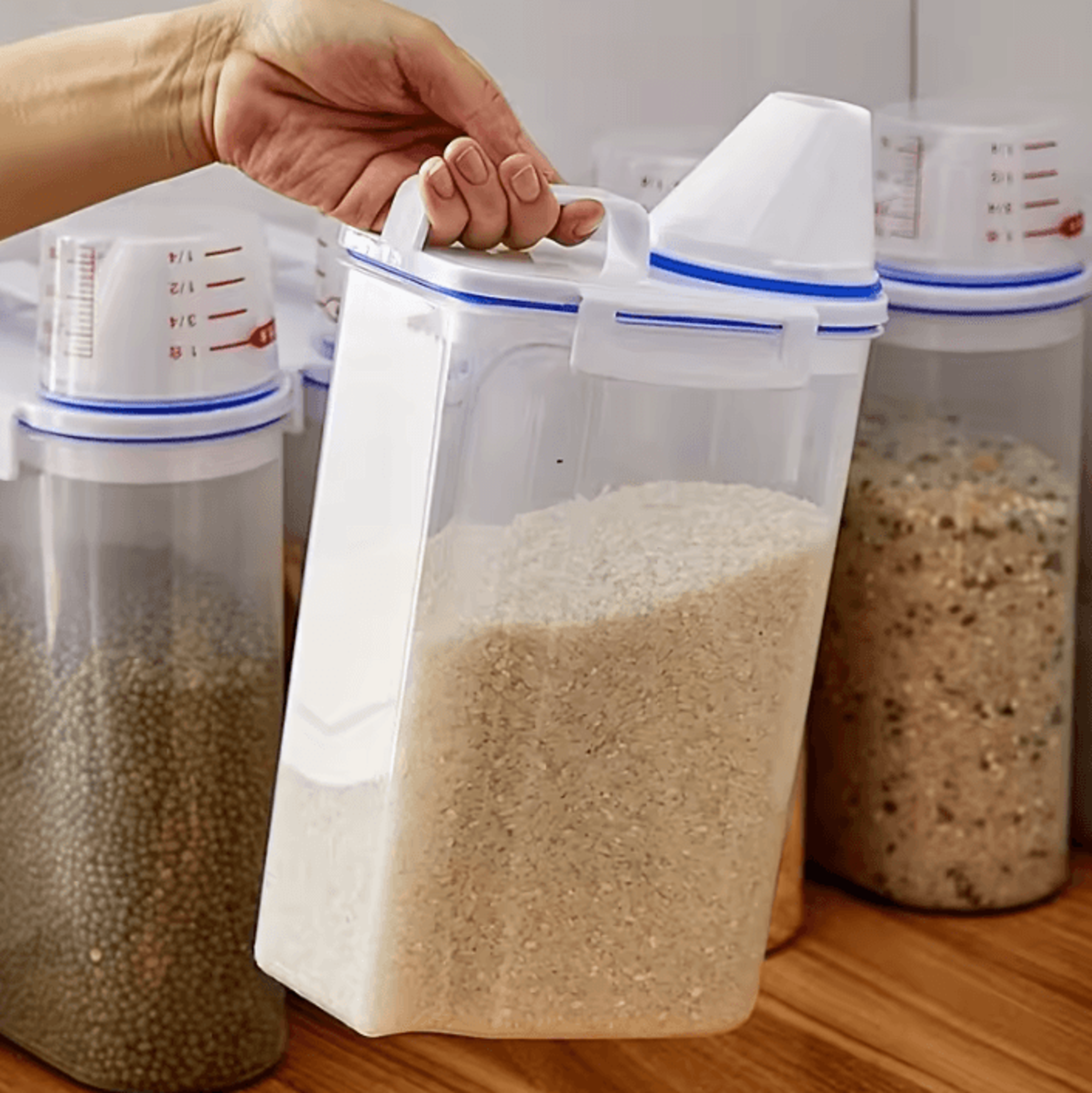 Large Capacity Airtight Cereal  Rice Storage Container With BuiltIn Dispenser 2