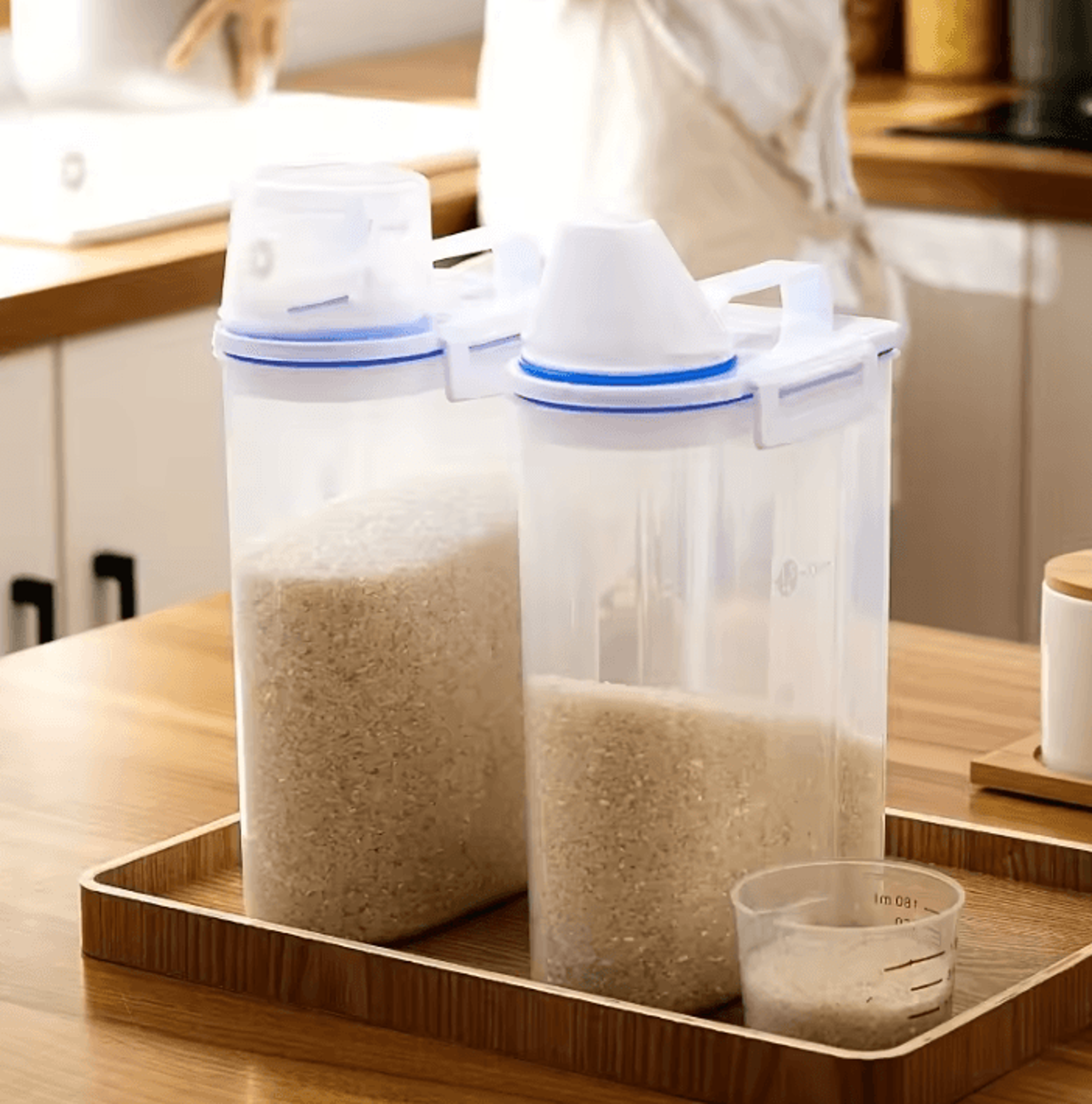 Large Capacity Airtight Cereal  Rice Storage Container With BuiltIn Dispenser 3