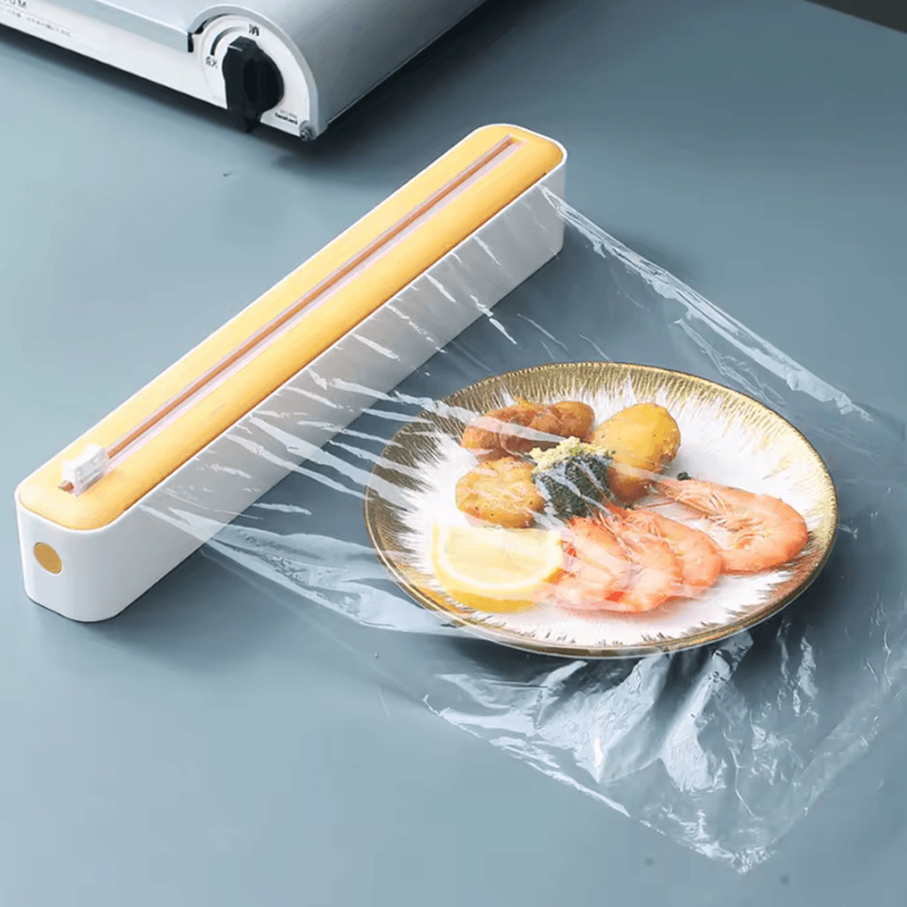 Refillable Cling Film Wrap Dispenser With Slide Cutter For Easy Food Storage 1