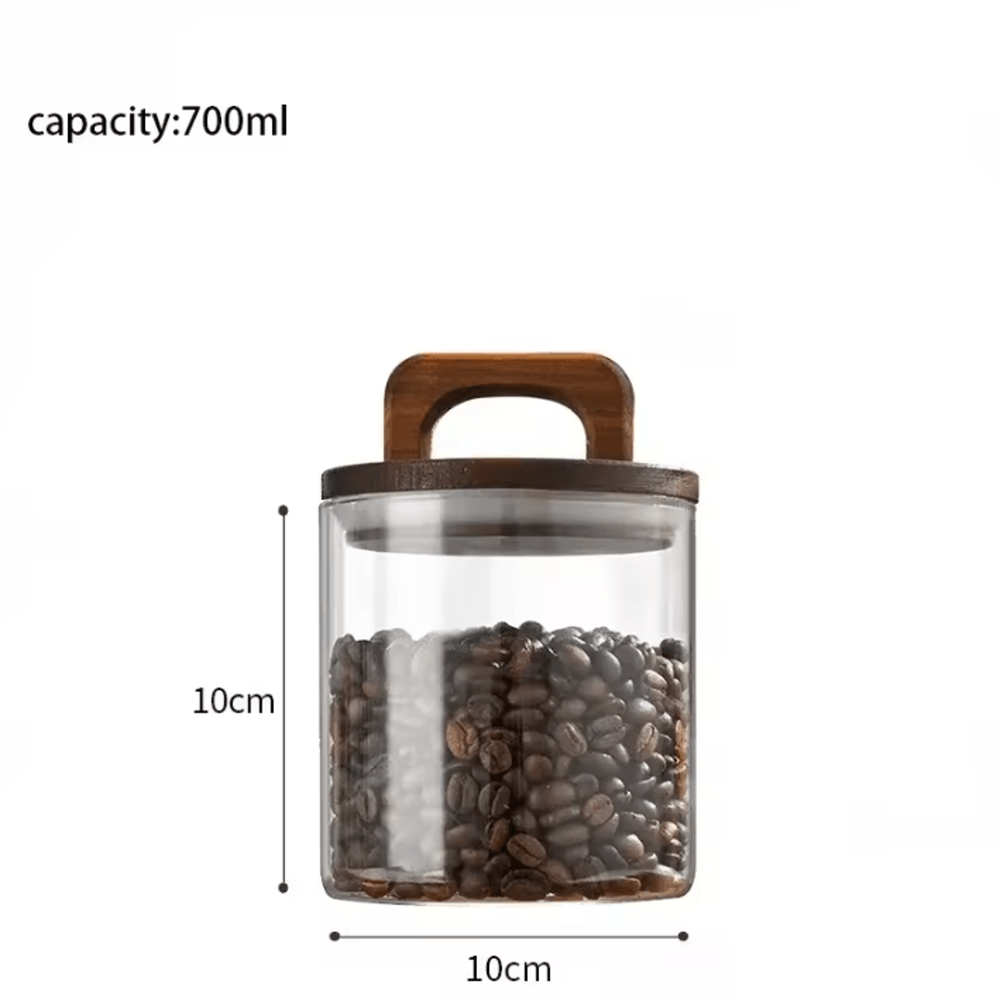 Clear Glass Storage Jar With Bamboo Lid For Coffee Tea  Pantry Organization 2