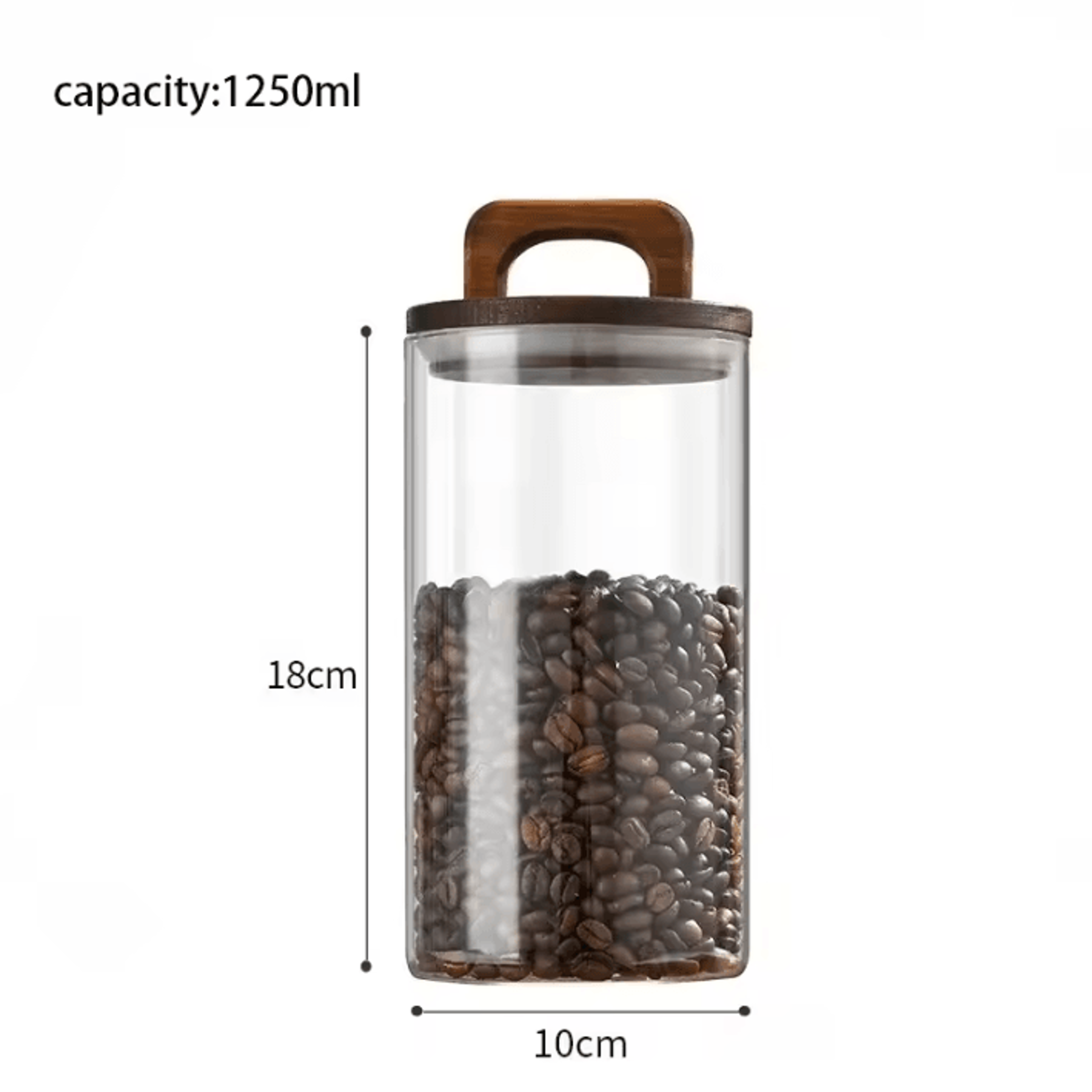 Clear Glass Storage Jar With Bamboo Lid For Coffee Tea  Pantry Organization 5