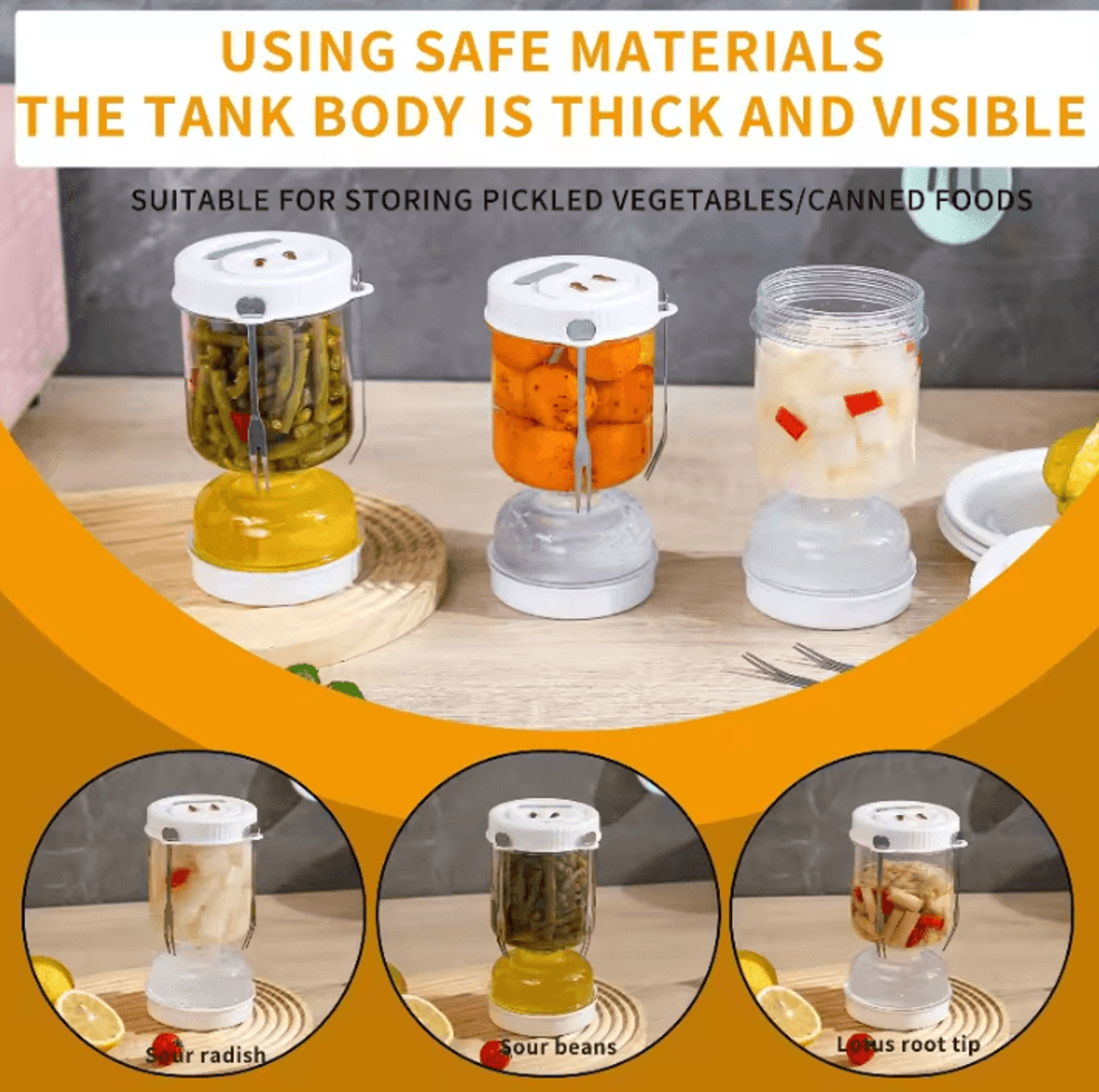 Hourglass Flip Pickle Jar With Strainer  Leakproof Lid 0