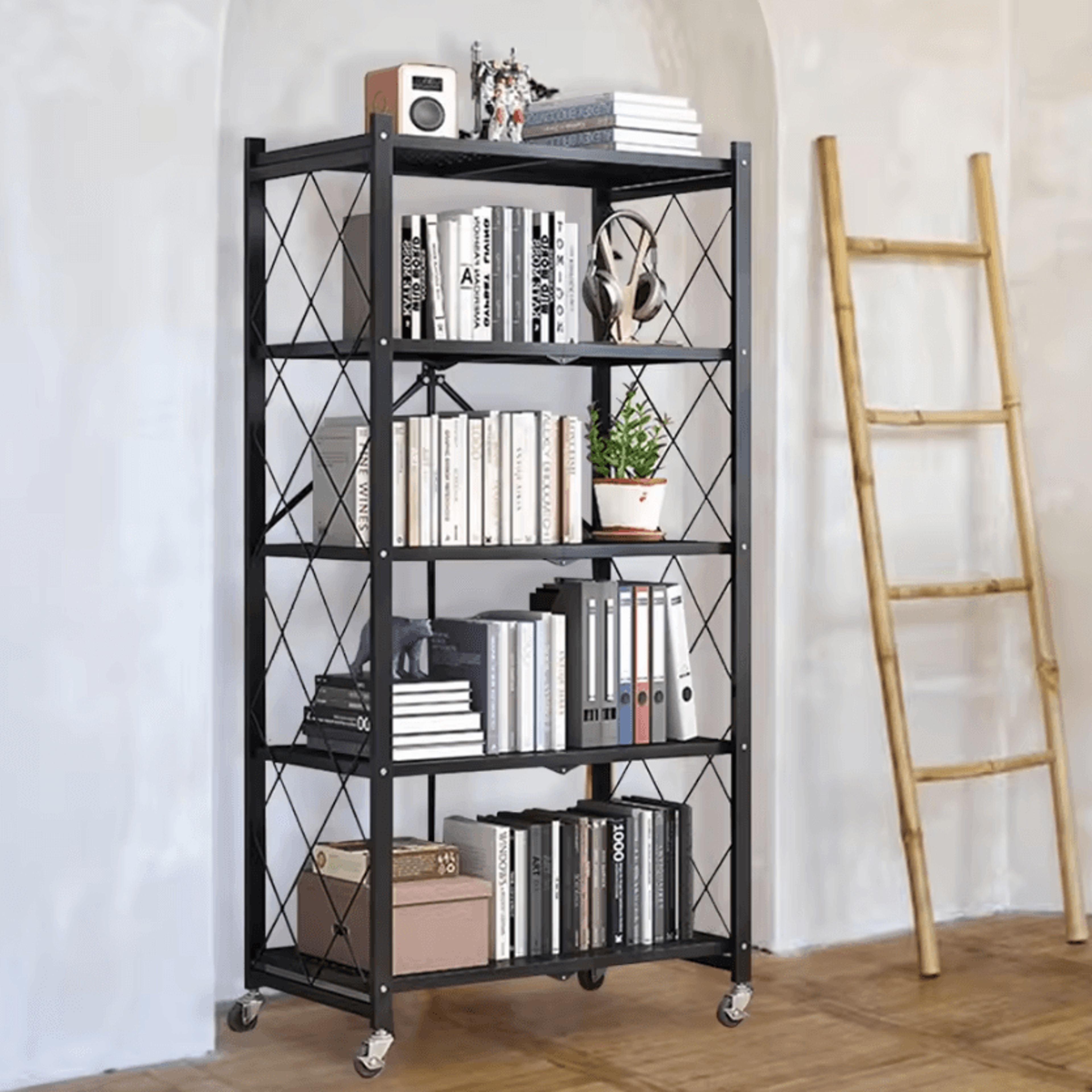 FlexFold 5Tier Rolling Storage Shelf 4