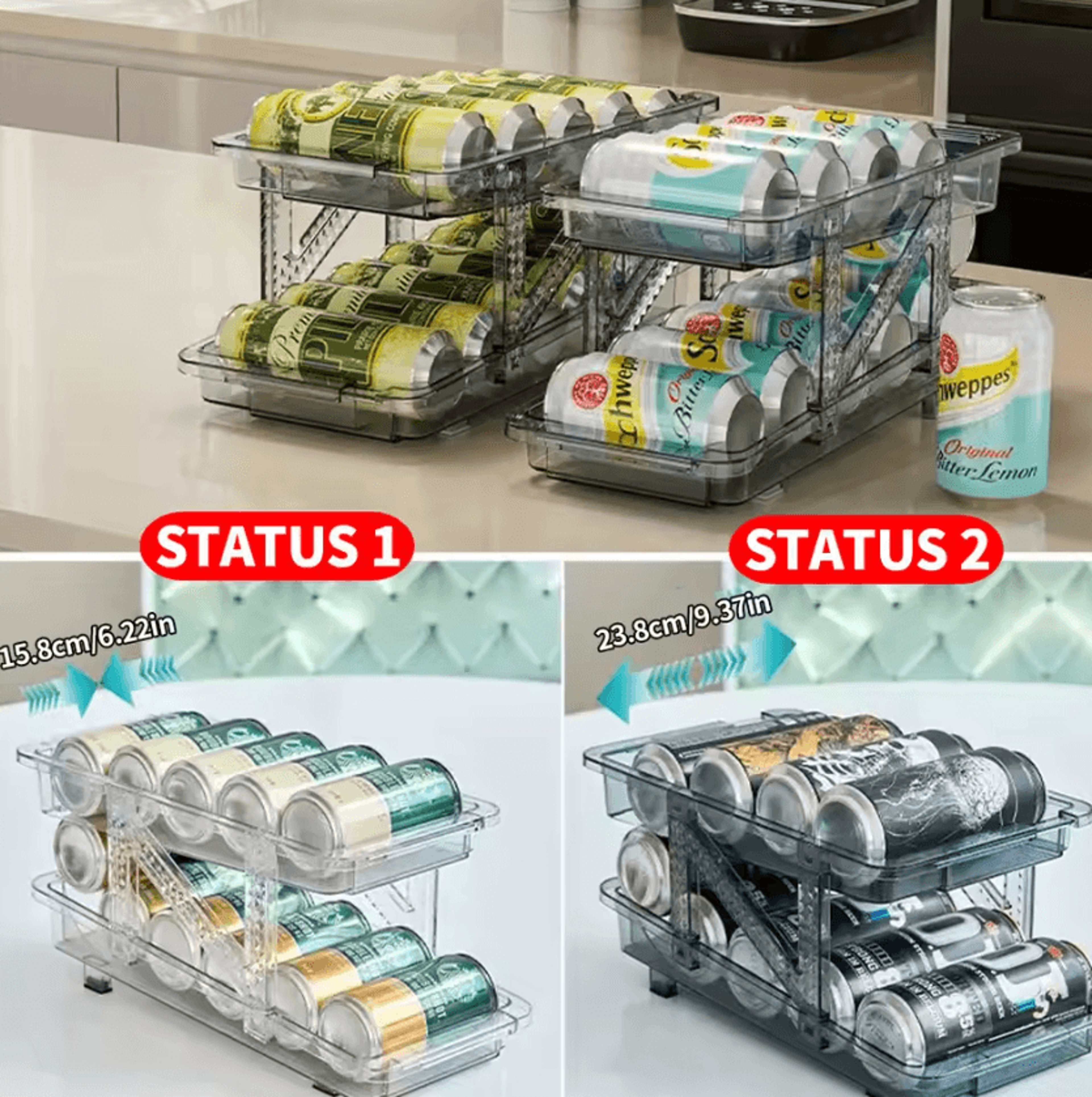 ClearStack DoubleLayer Beverage Can Organizer 2
