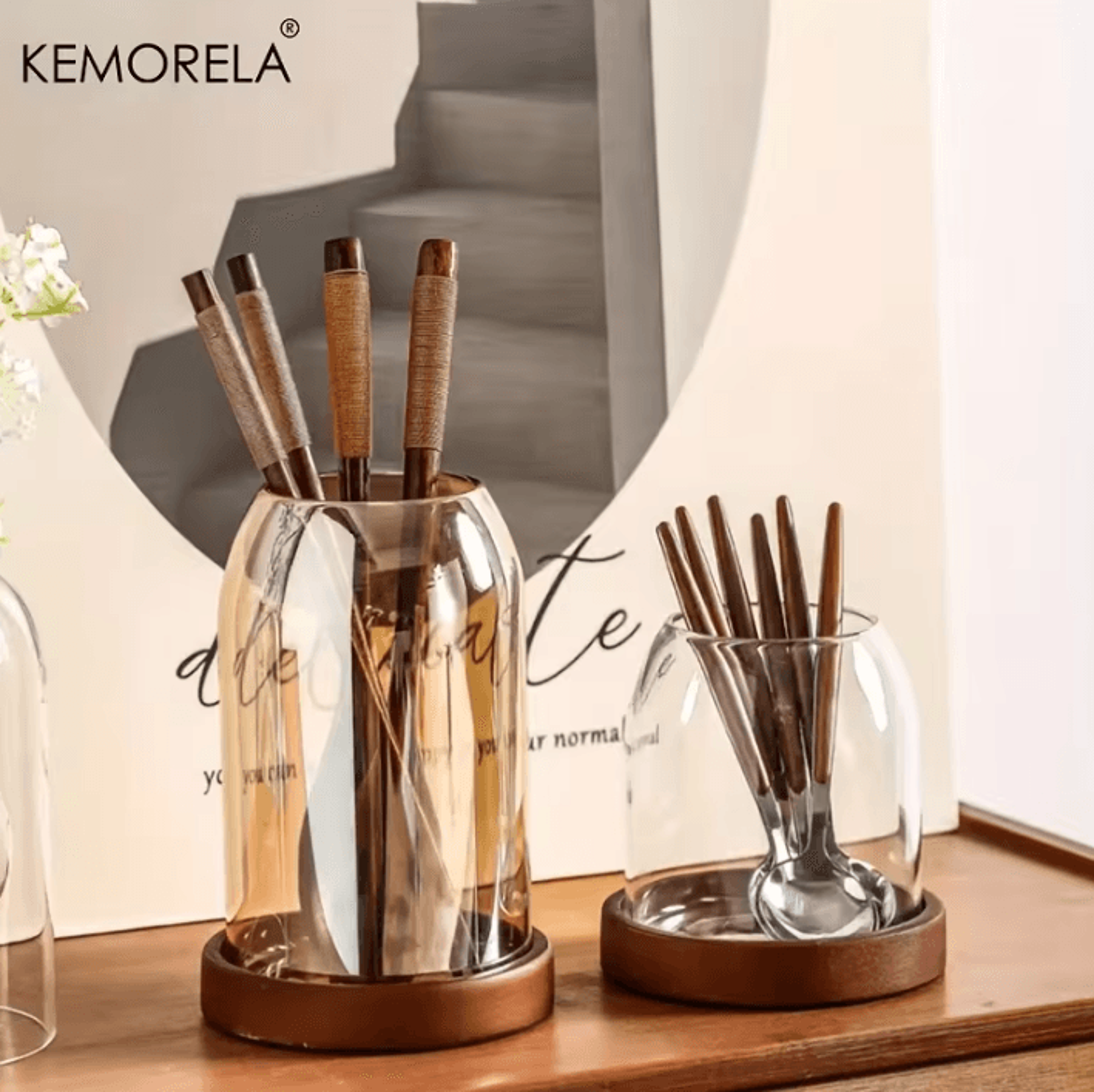 KEMORELA Tableware Storage Jar With Tray 1