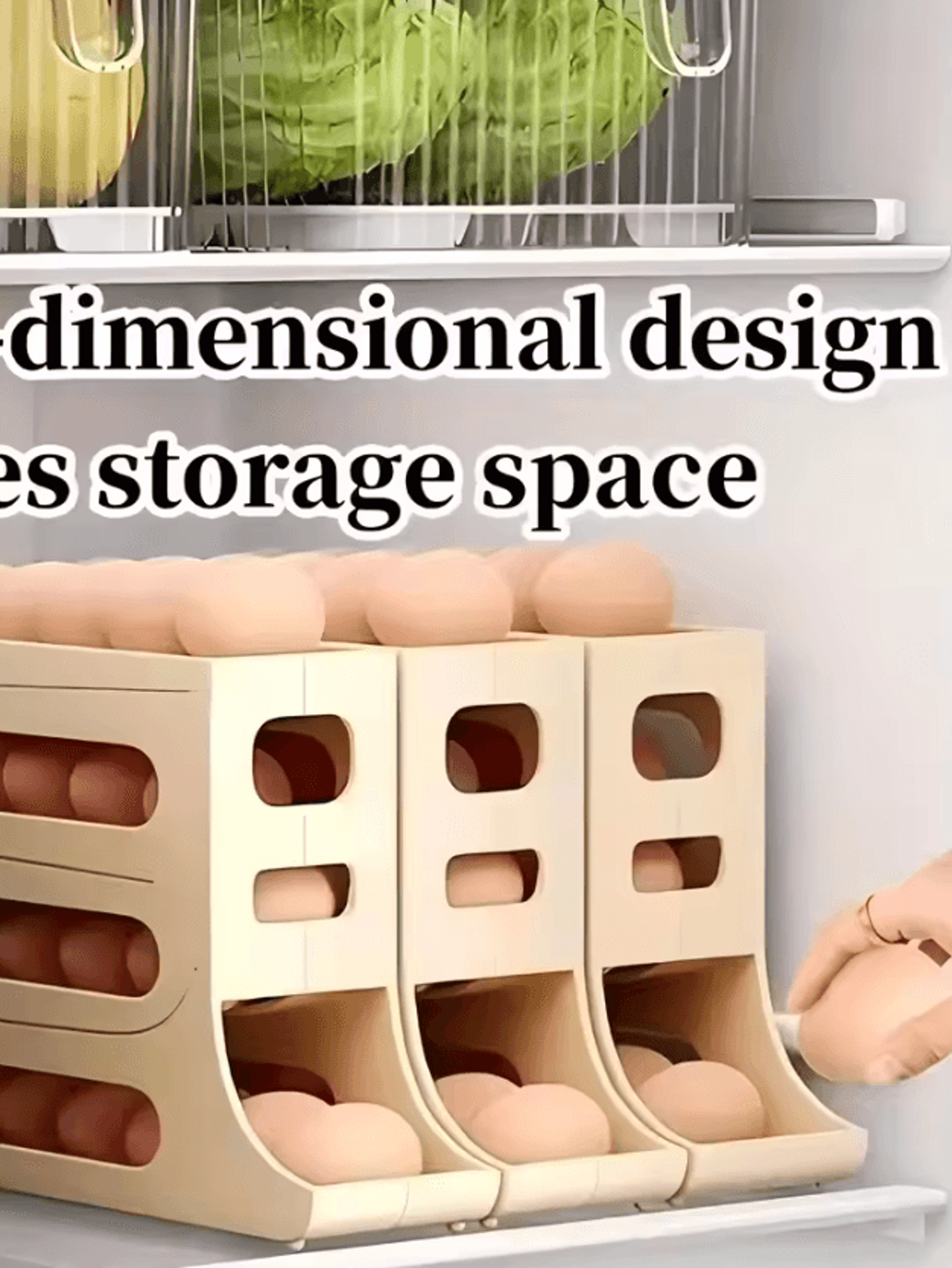 AutoRolling Egg Organizer Rack  4Tier Refrigerator Egg Storage Holder 1