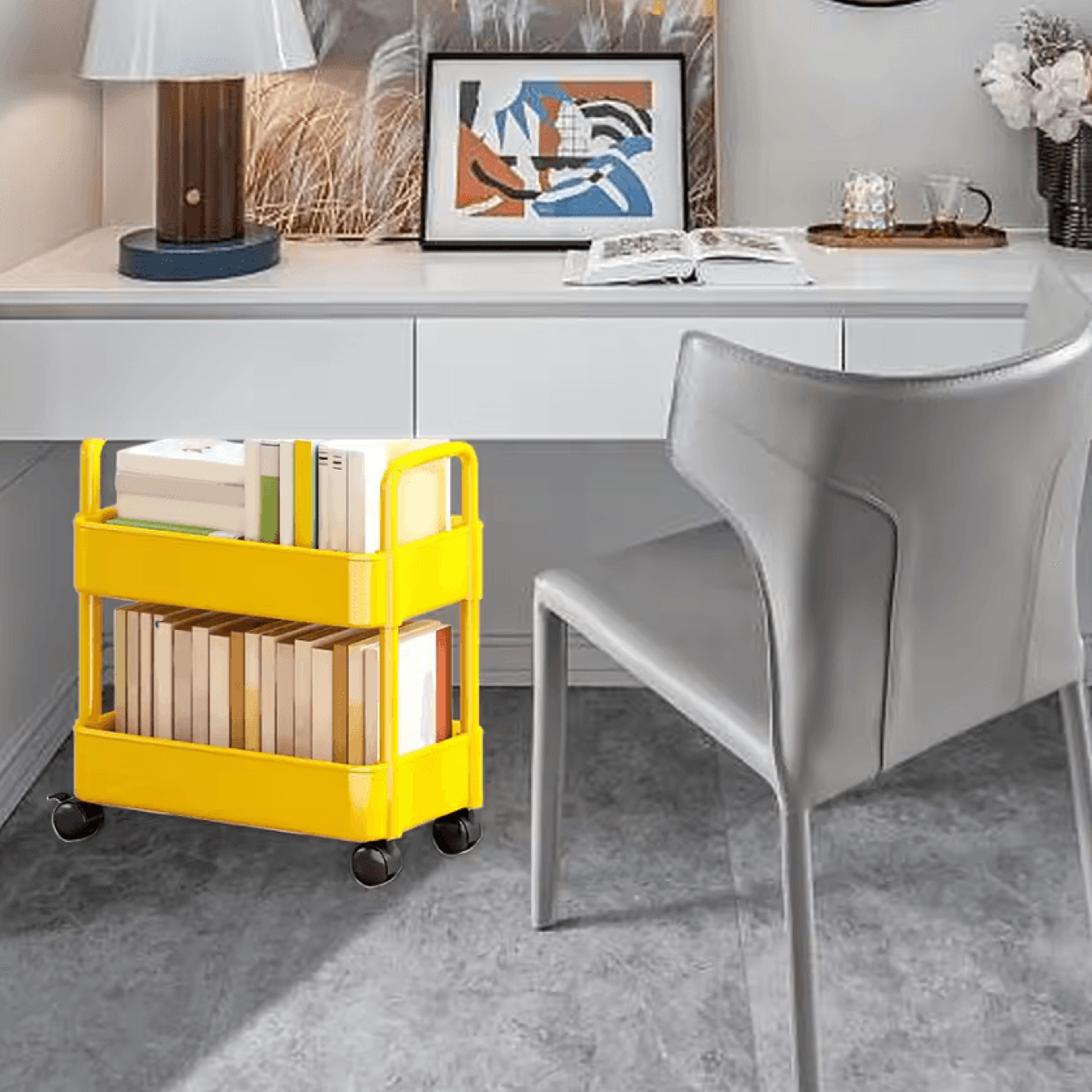 SlimSlide Rolling Storage Cart  2Tier Mobile Organizer Rack 3