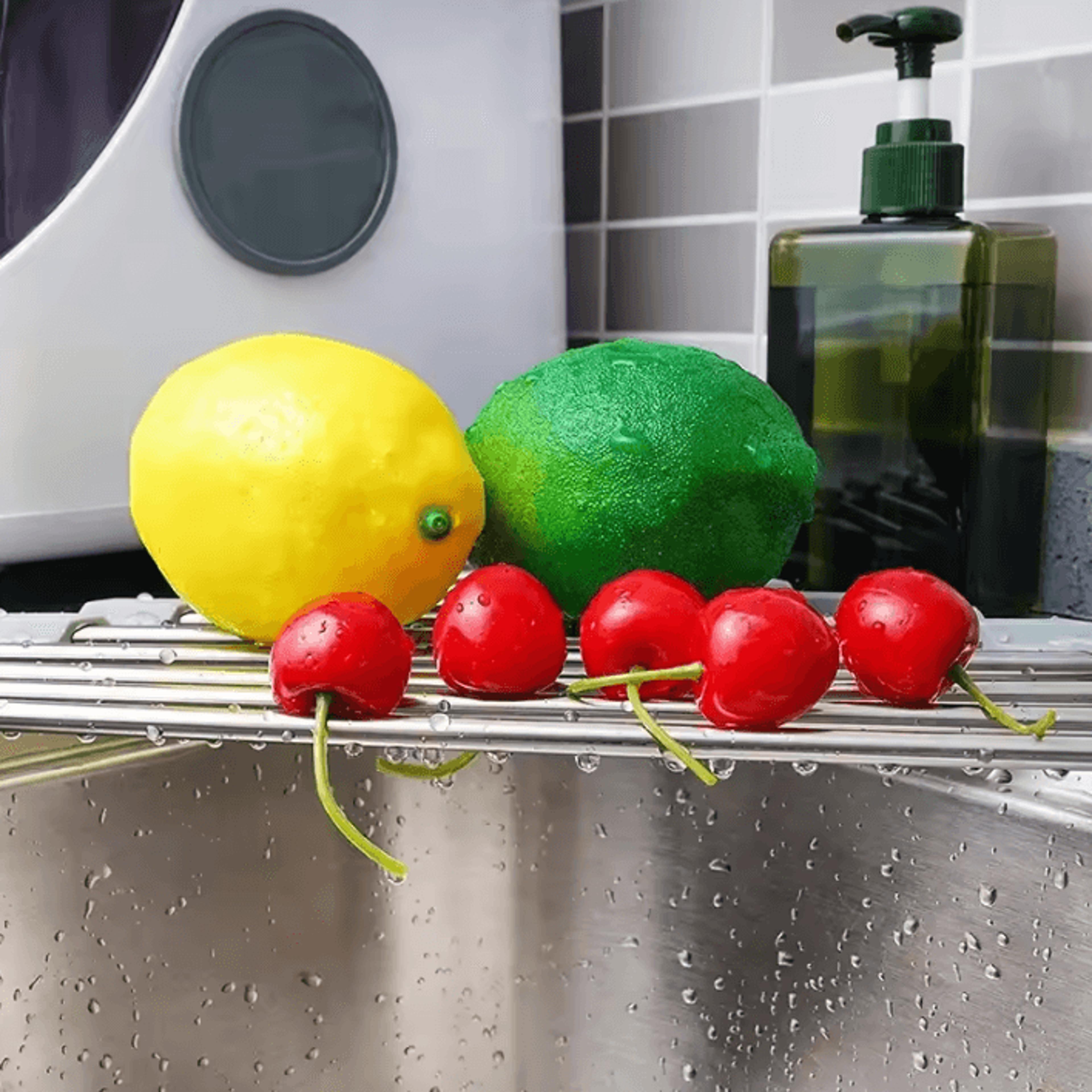 Foldable Corner Sink Drying Rack  RollUp Stainless Steel Sink Organizer 2