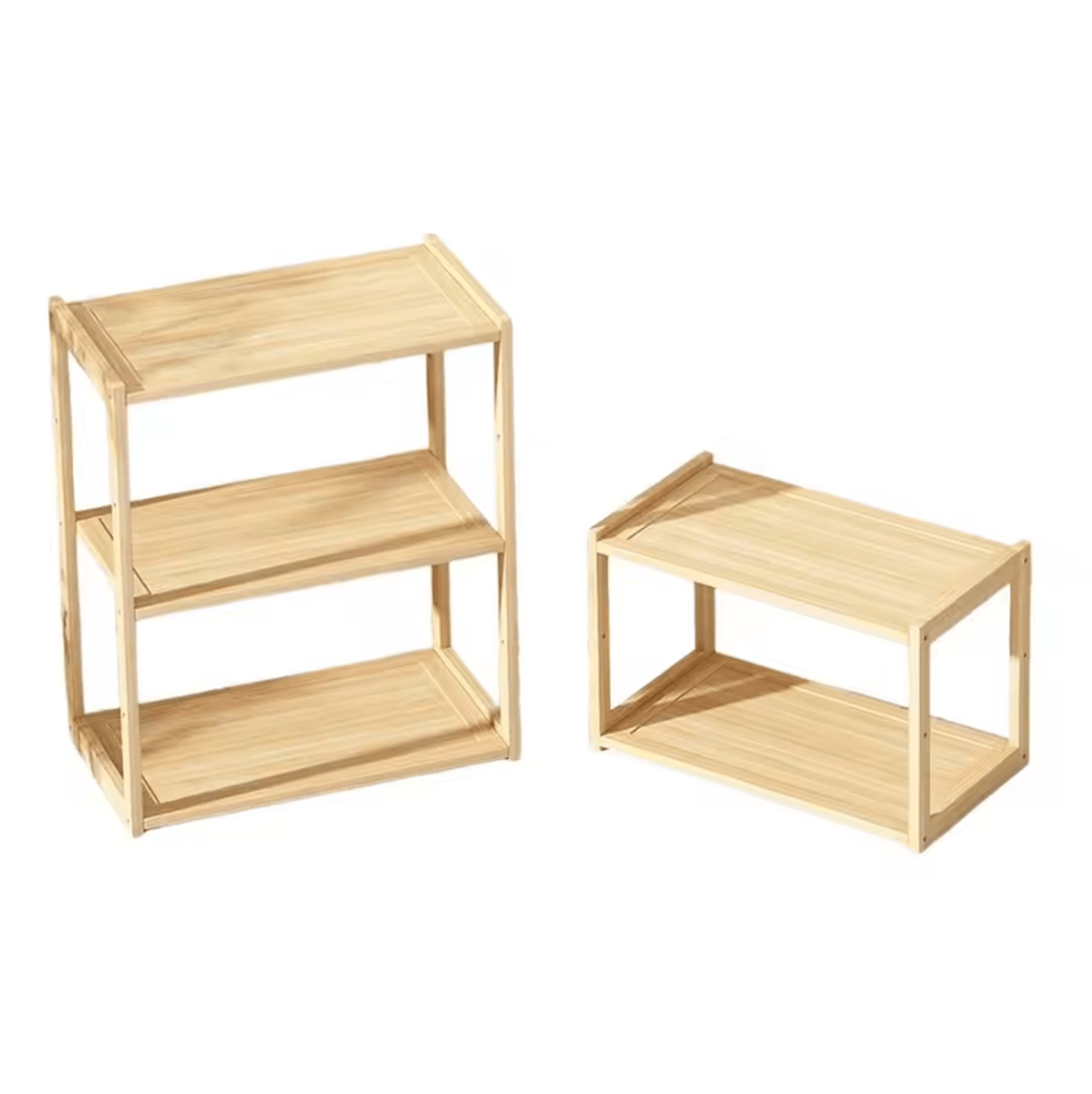 Rustic Wooden Desktop Display Shelf  MultiTier Countertop Storage Organizer 0