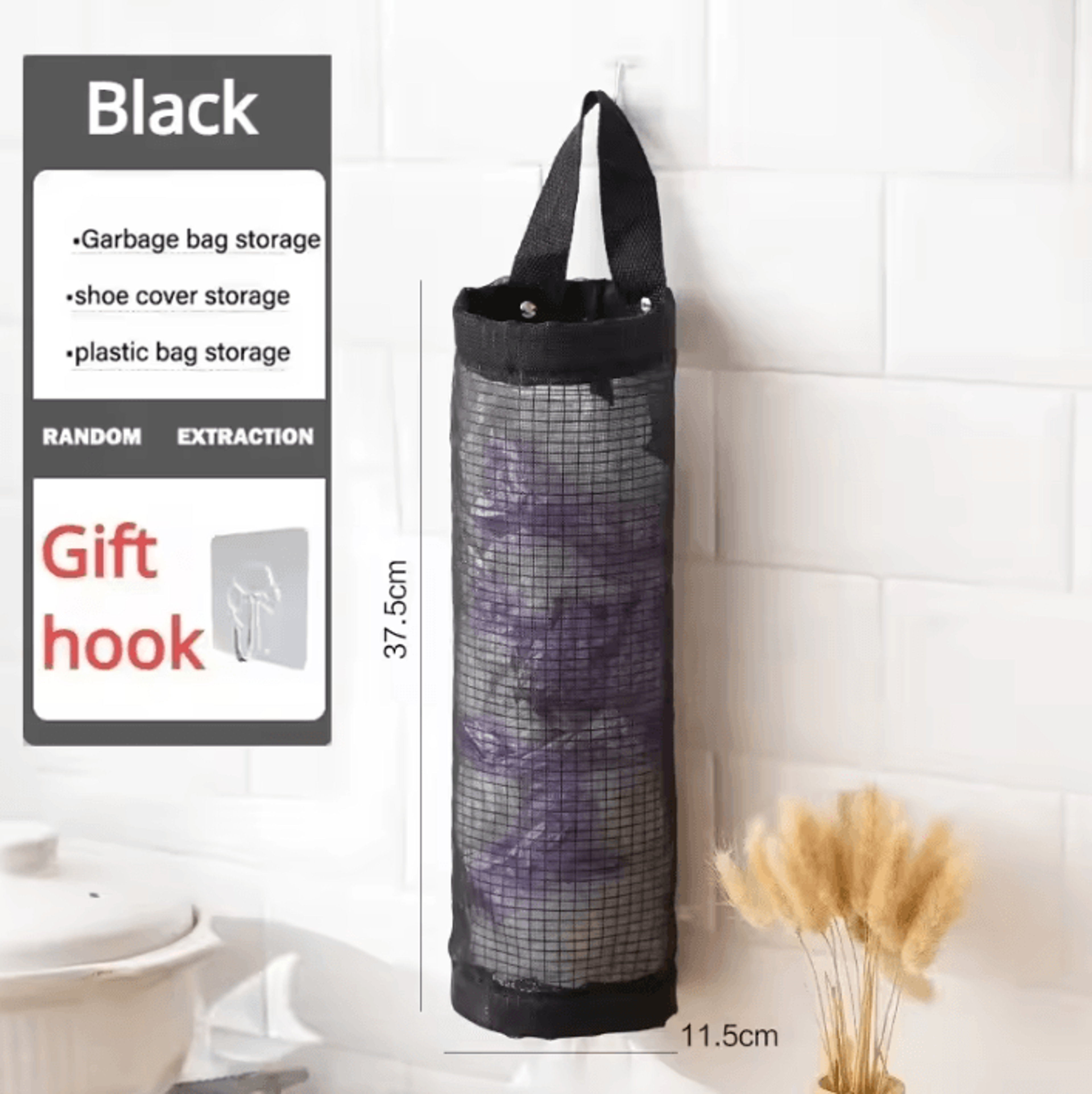 WallMount Grocery Bag Holder  Hanging Plastic Bag Storage Dispenser 4