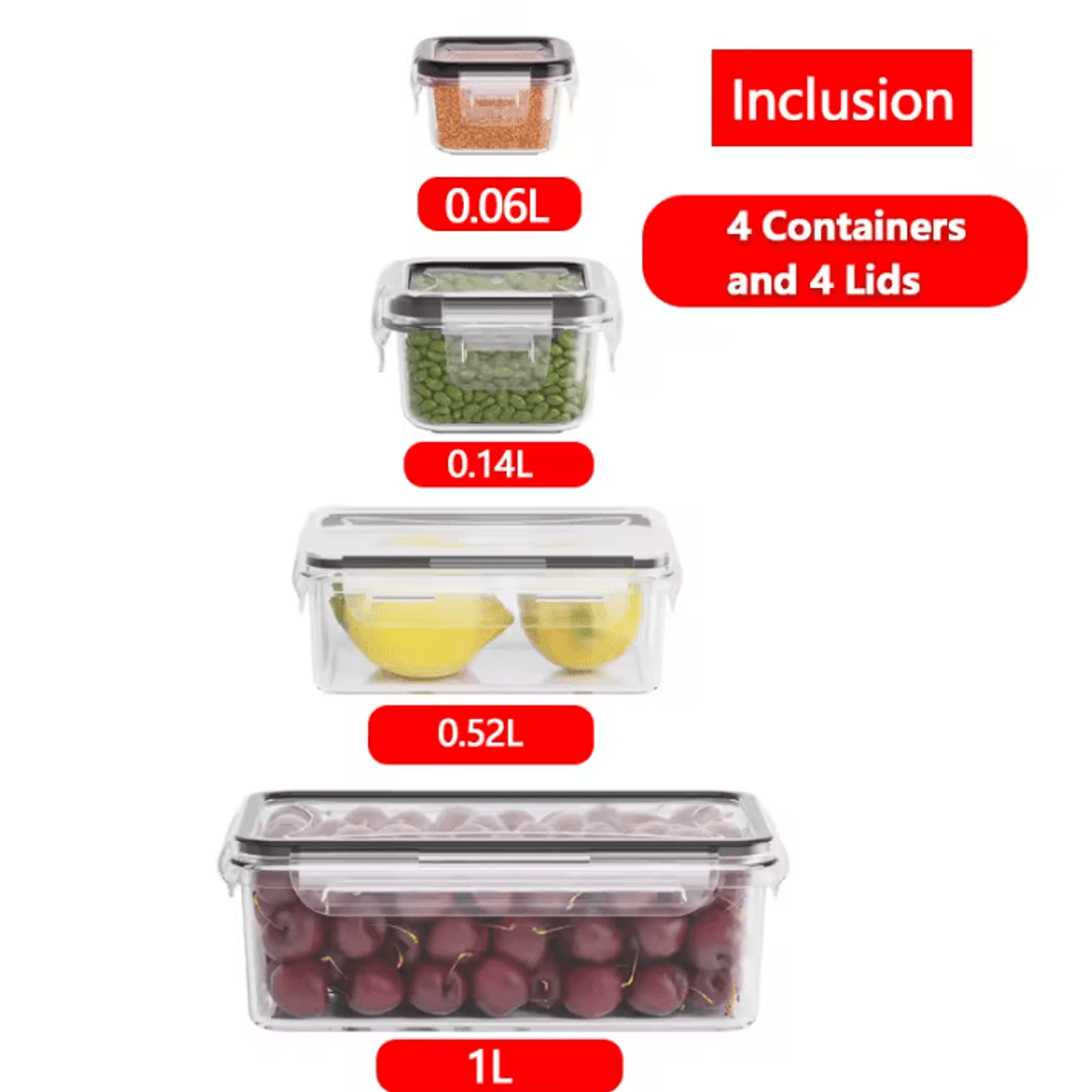 FreshLock Pantry Container Set  4Piece Airtight Food Storage Containers 4