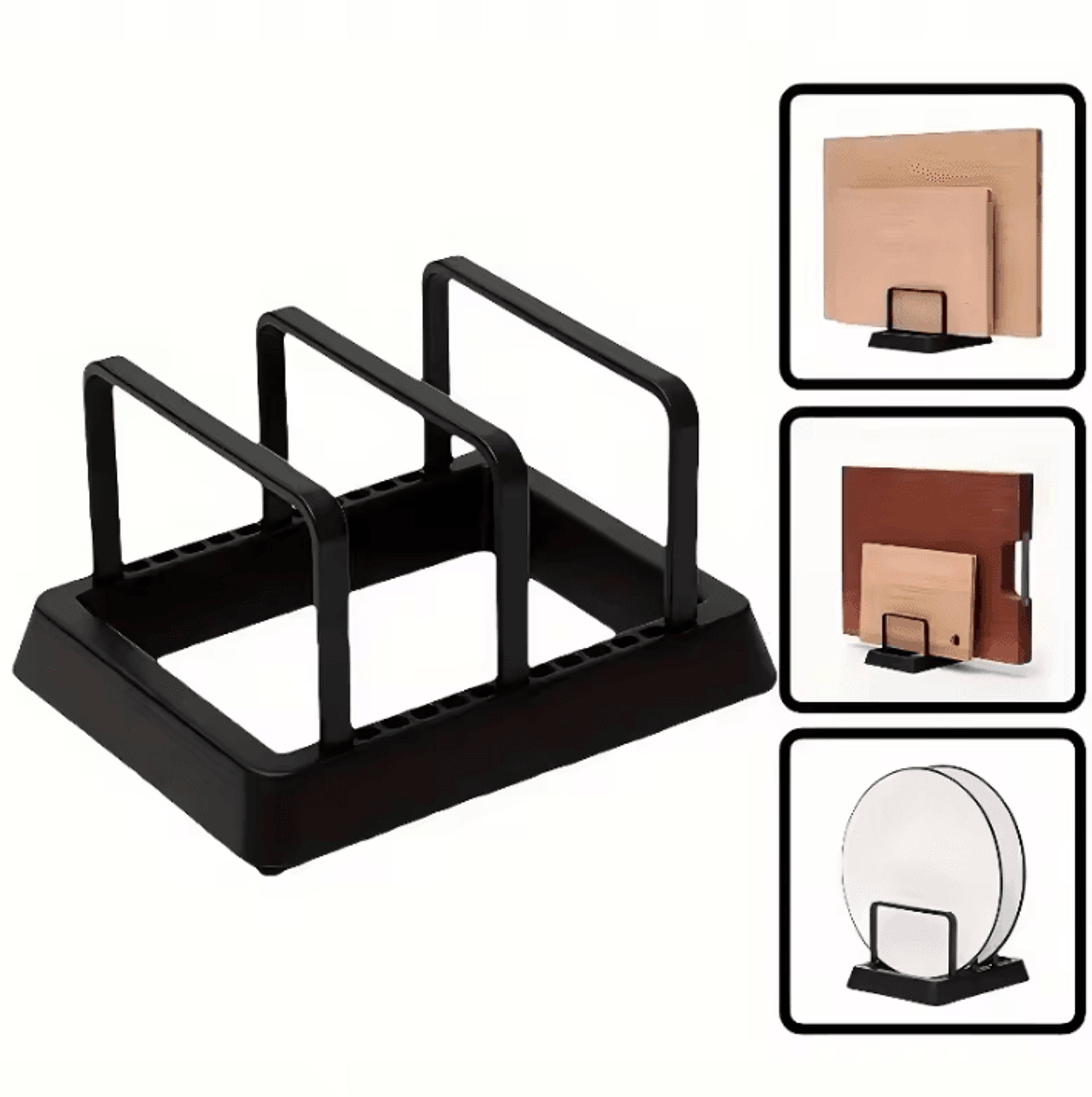 3-in-1 pot lid & cutting board organizer – space-saving kitchen storage rack