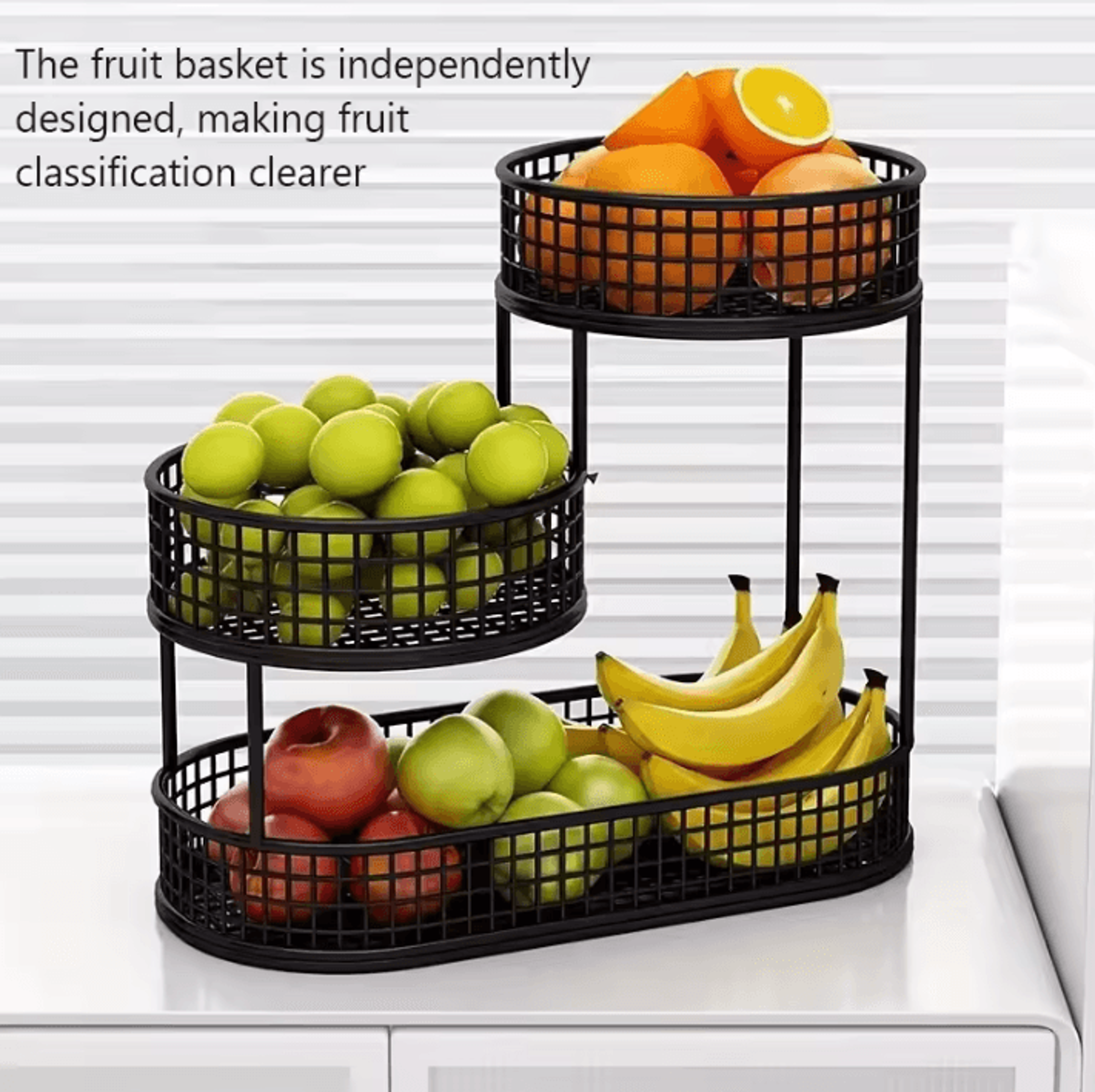 Stackable Fruit  Snack Organizer  MultiLayer Kitchen Storage Basket 1