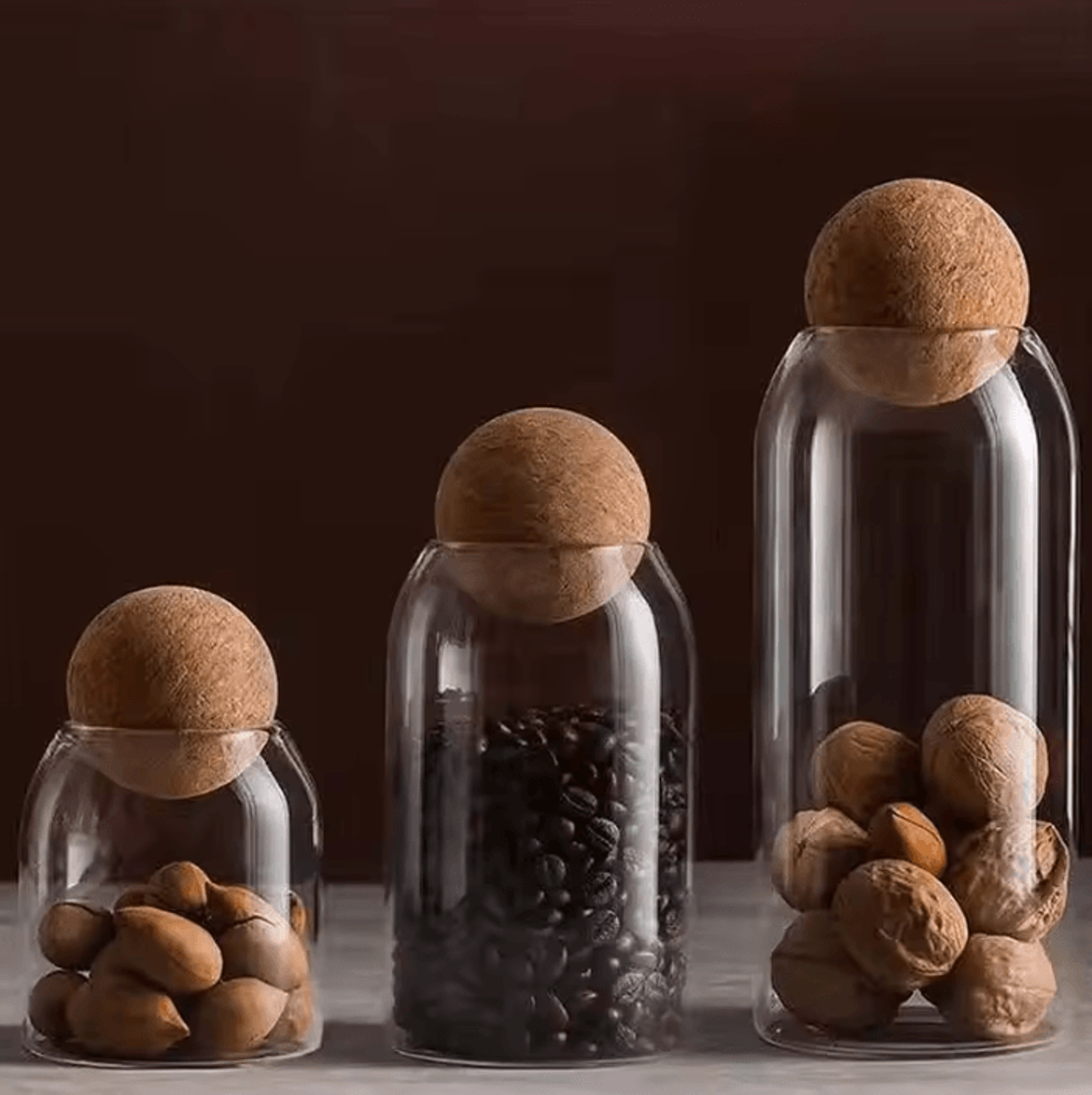 Clear Glass Storage Jar  Airtight Coffee Bean  Grain Container 2