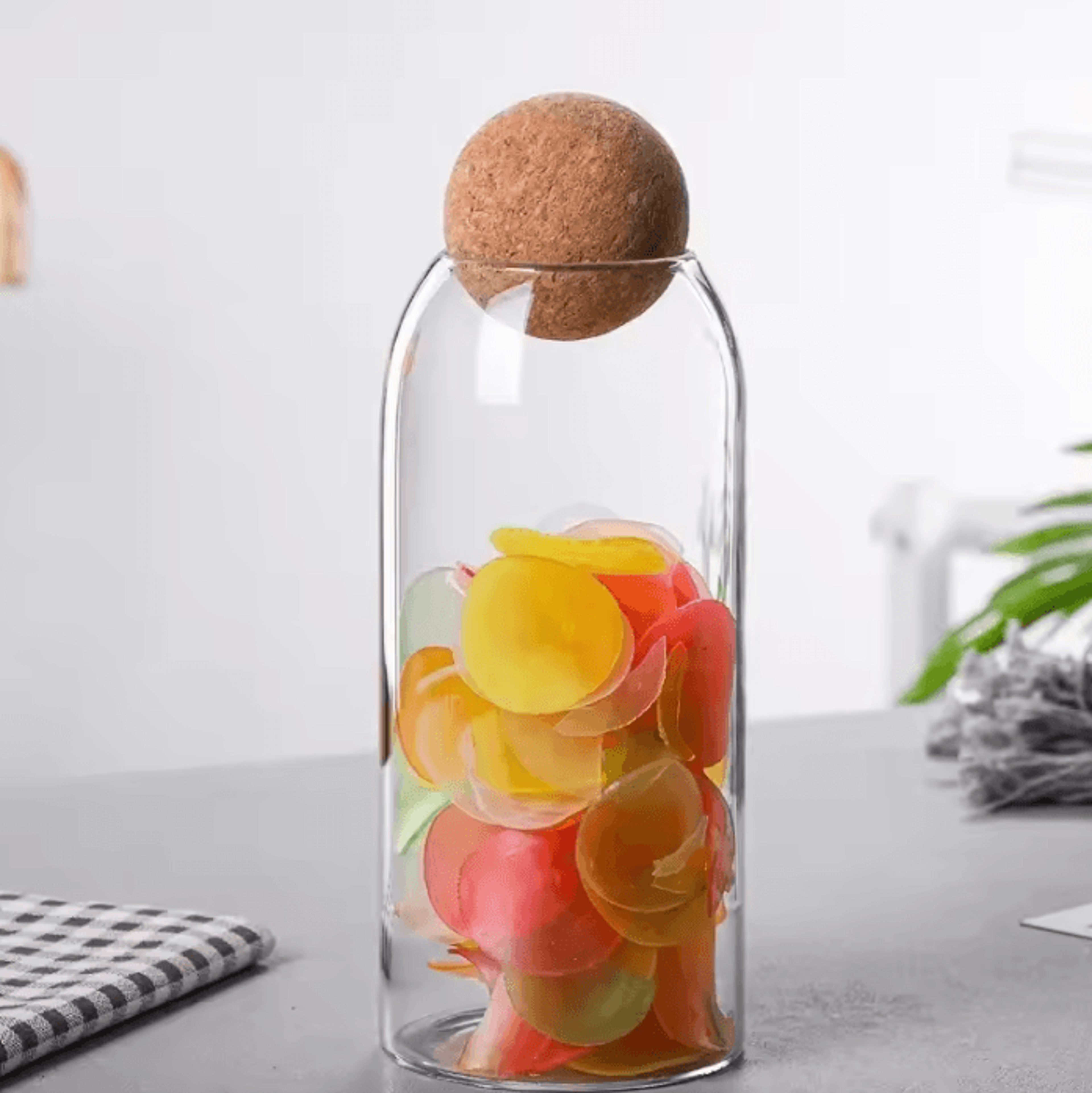 Clear Glass Storage Jar  Airtight Coffee Bean  Grain Container 5