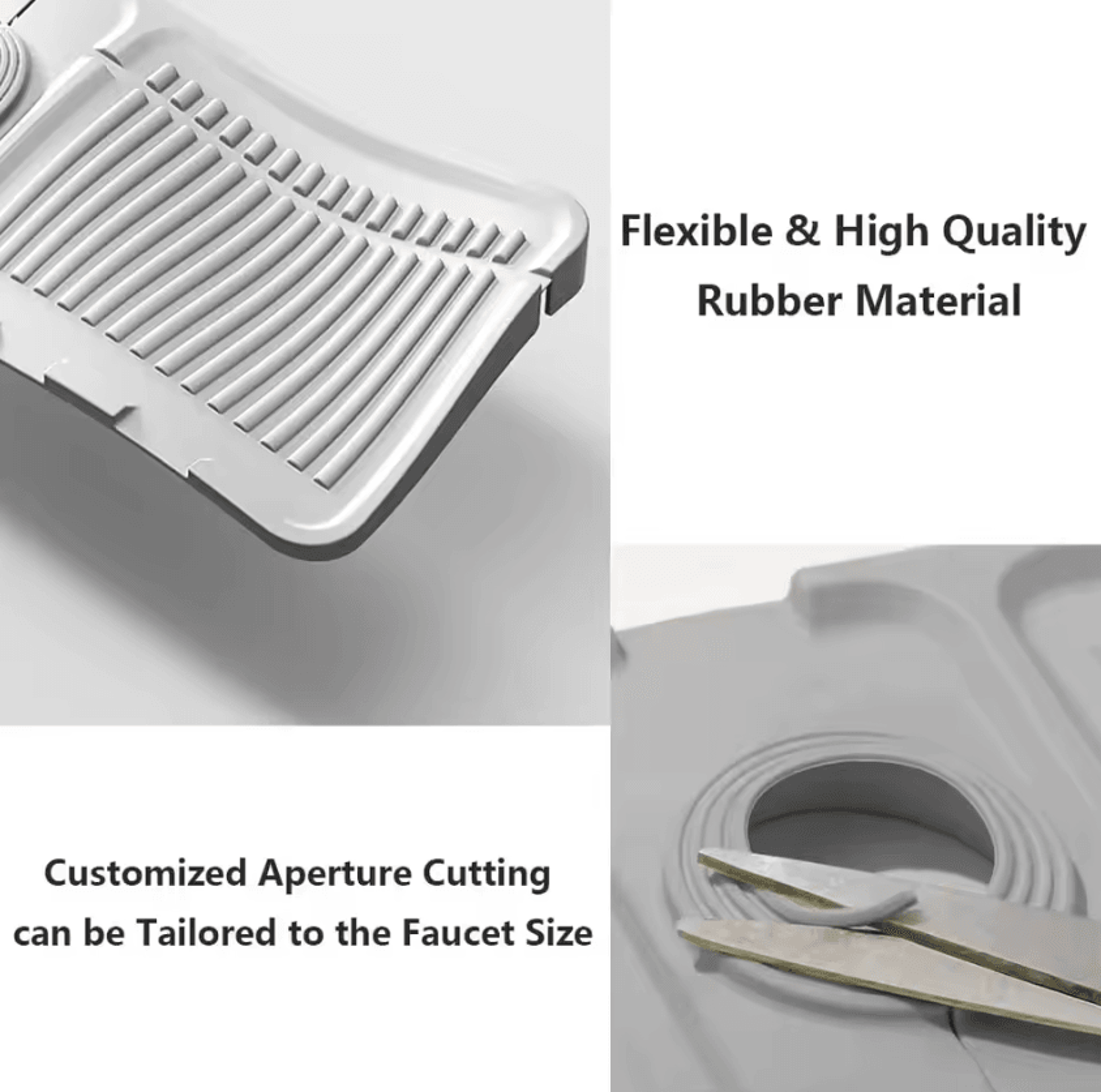 Silicone Faucet Splash Guard Mat  FastDrying Kitchen Sink Drain Tray 3