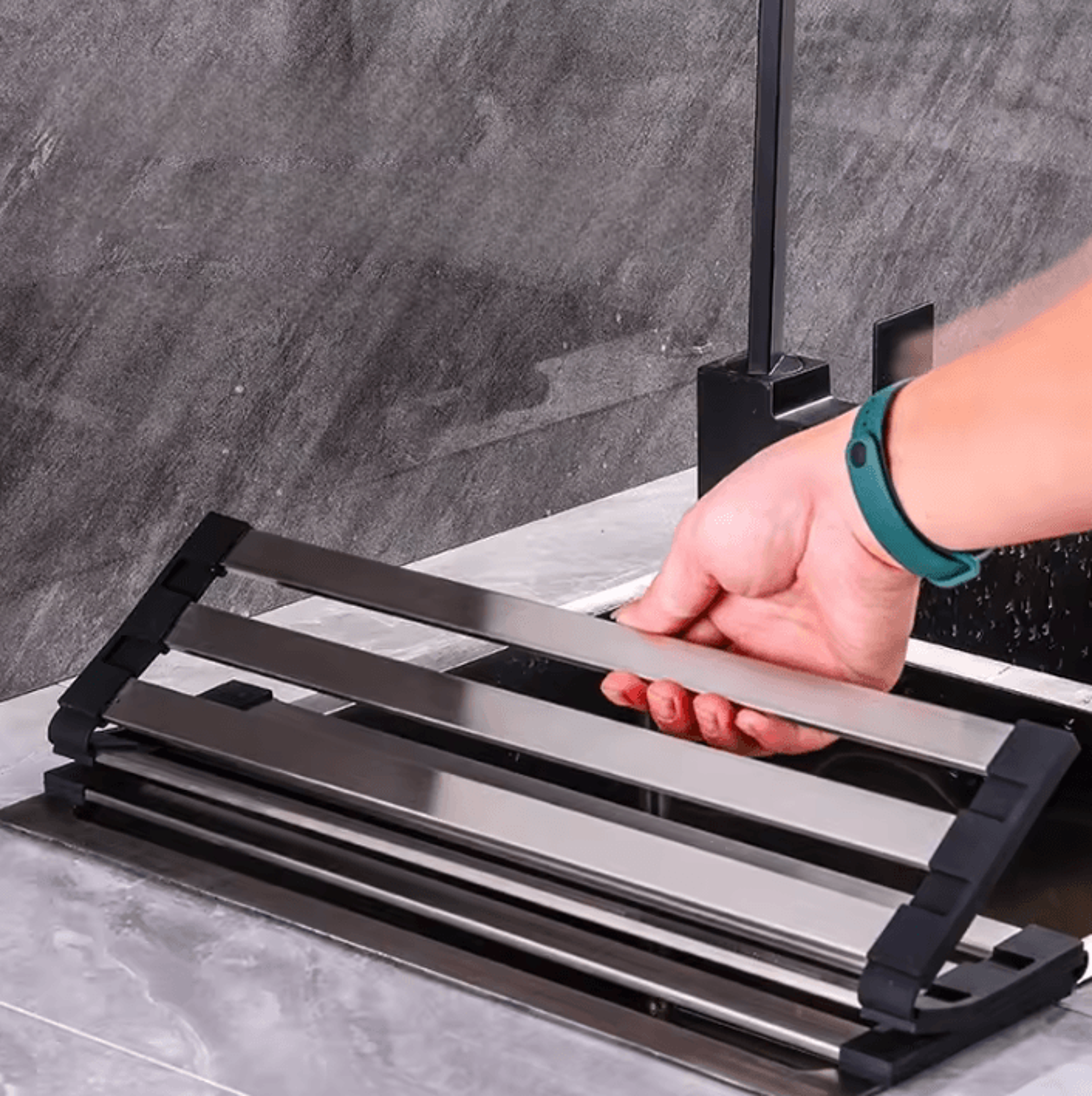 FlexDry 304 Stainless Steel RollUp Sink Drying Rack 0