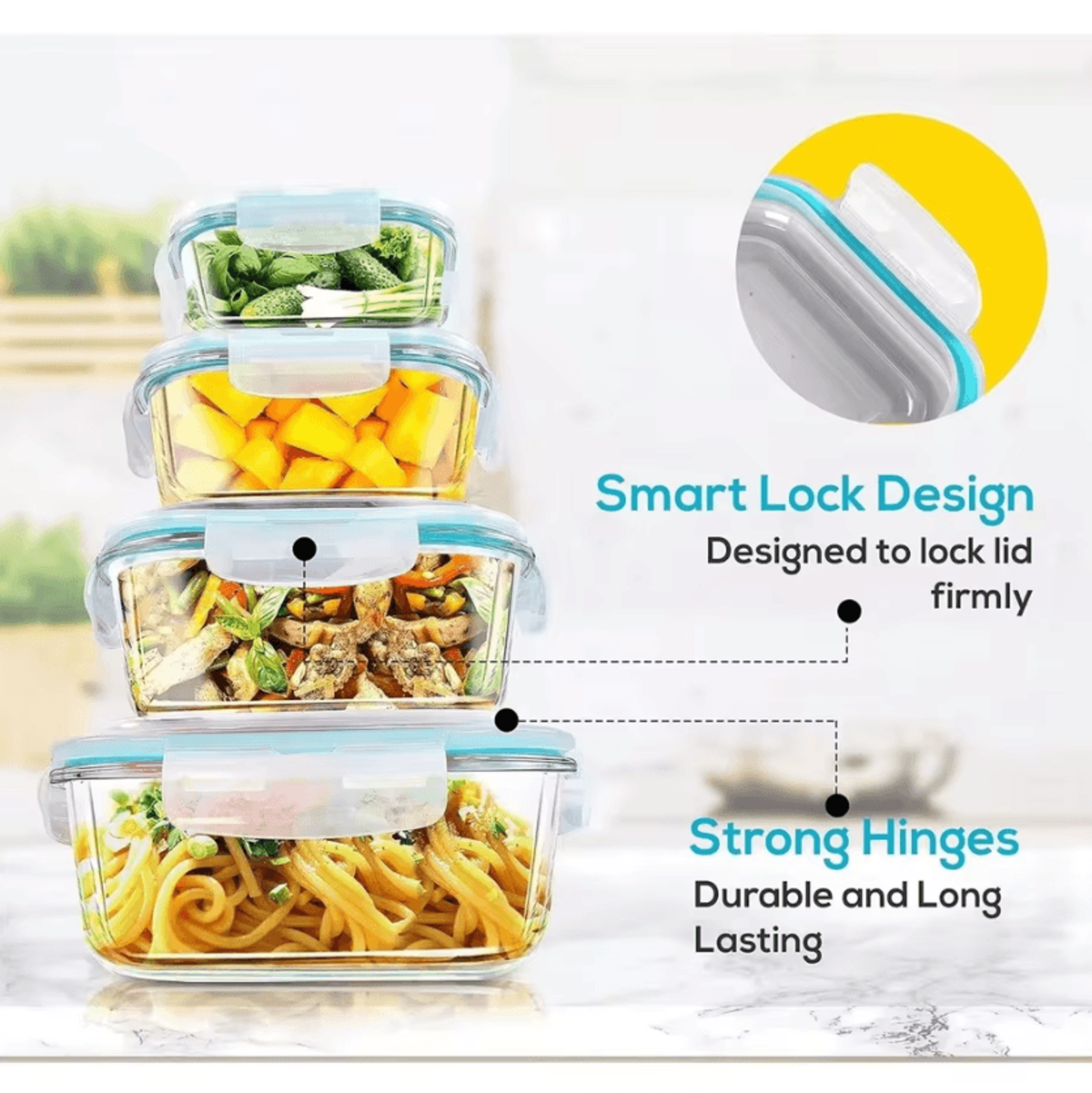 PureSeal Glass Meal Prep Bento Container 1
