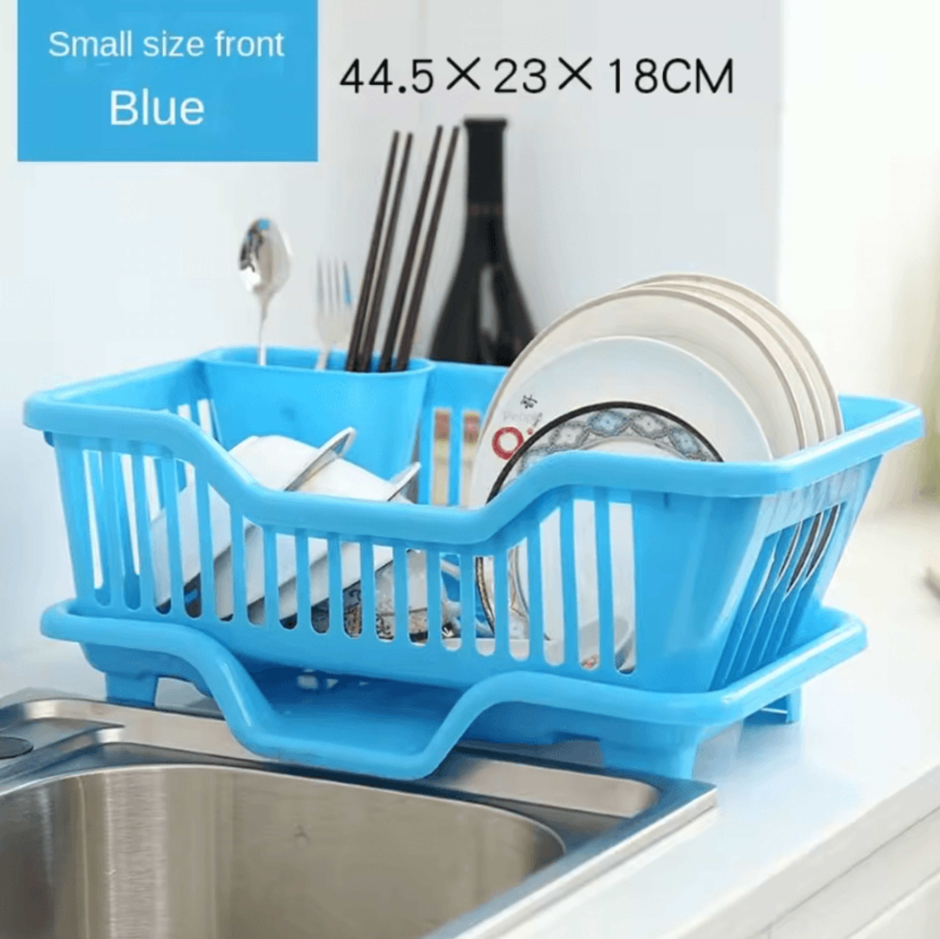 Countertop Dish Drying Rack With Drain Board  Kitchen Plate Bowl  Utensil Organizer 5