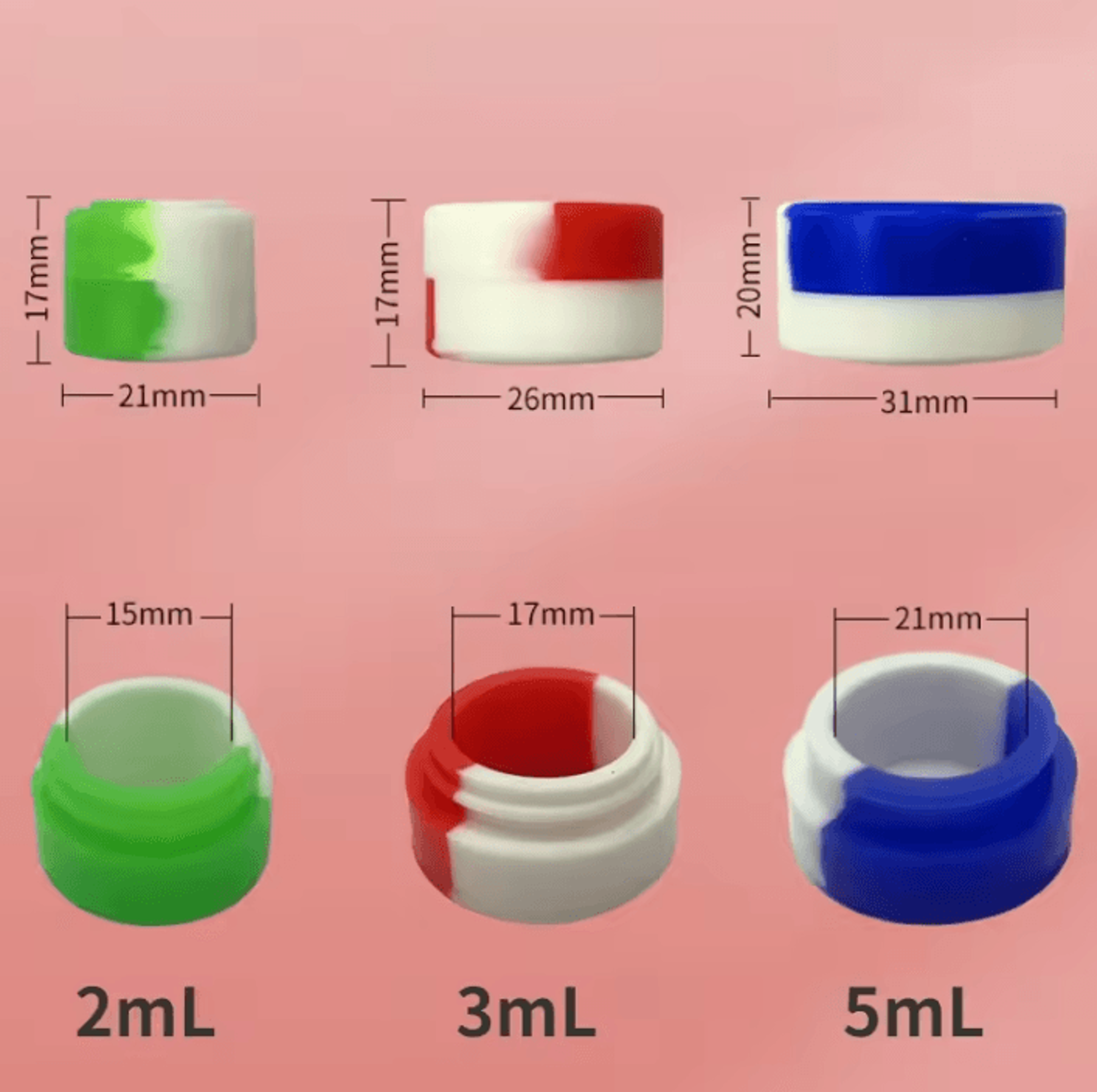 10Piece Silicone Storage Jar Set  NonStick Mini Containers For Small Item Organization 1