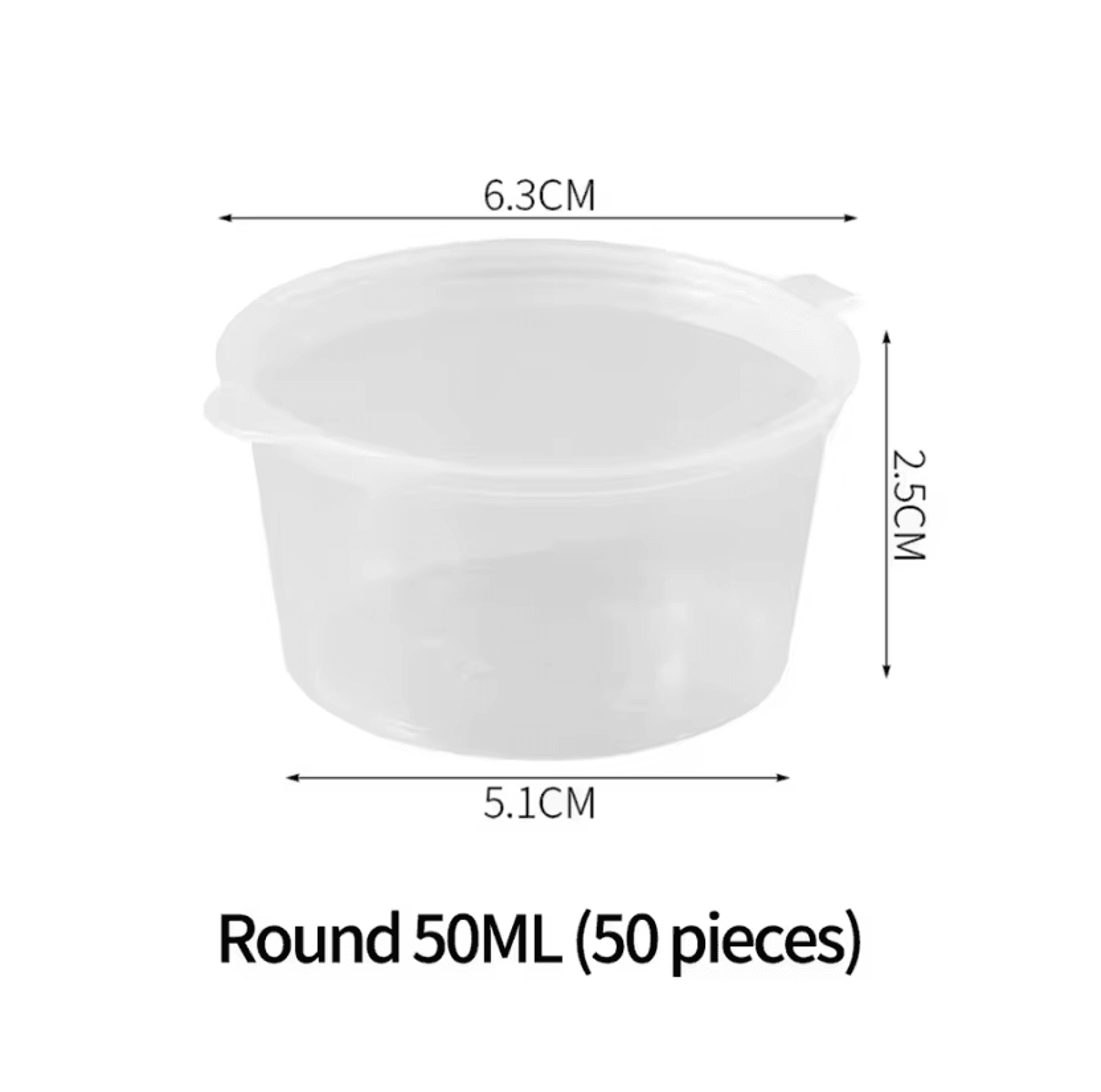 50Piece Disposable Sauce Containers With Lids  Clear Round Condiment  Food Storage Cups 4