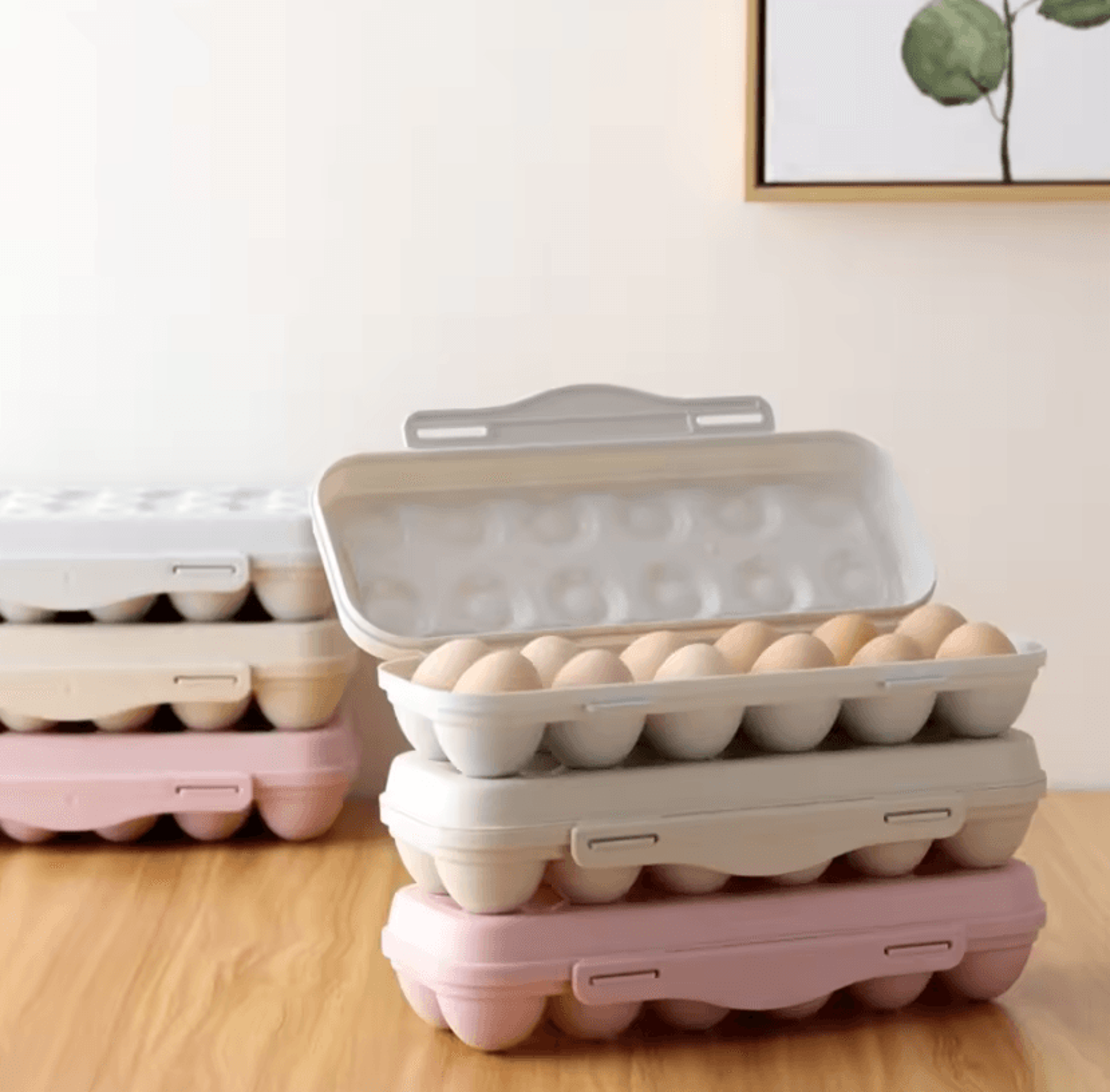 Portable Egg Storage Box  1218 Grid Shockproof Refrigerator Egg Organizer 2