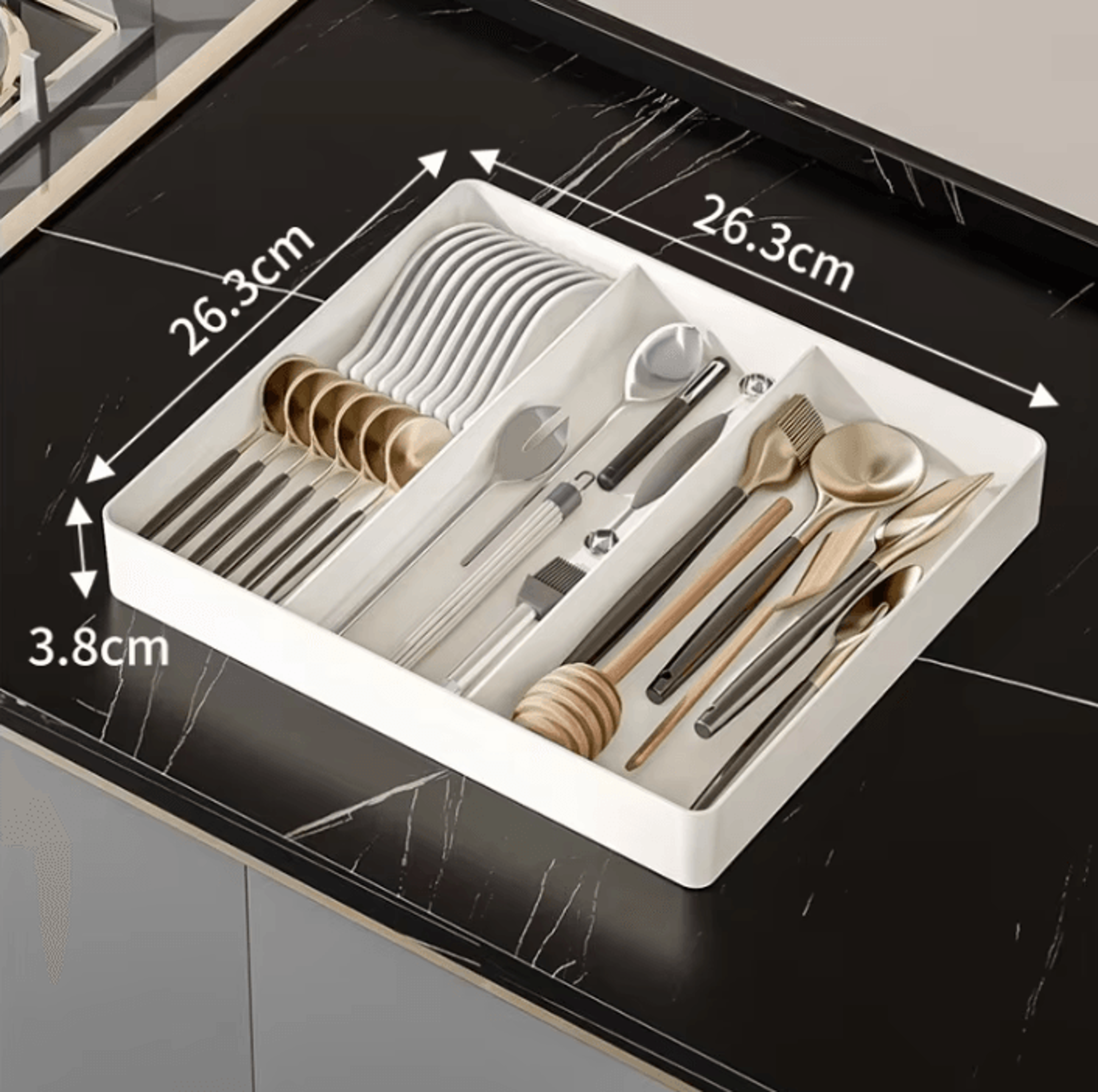 Expandable Kitchen Drawer Organizer Tray For Cutlery  Utensil Storage 1