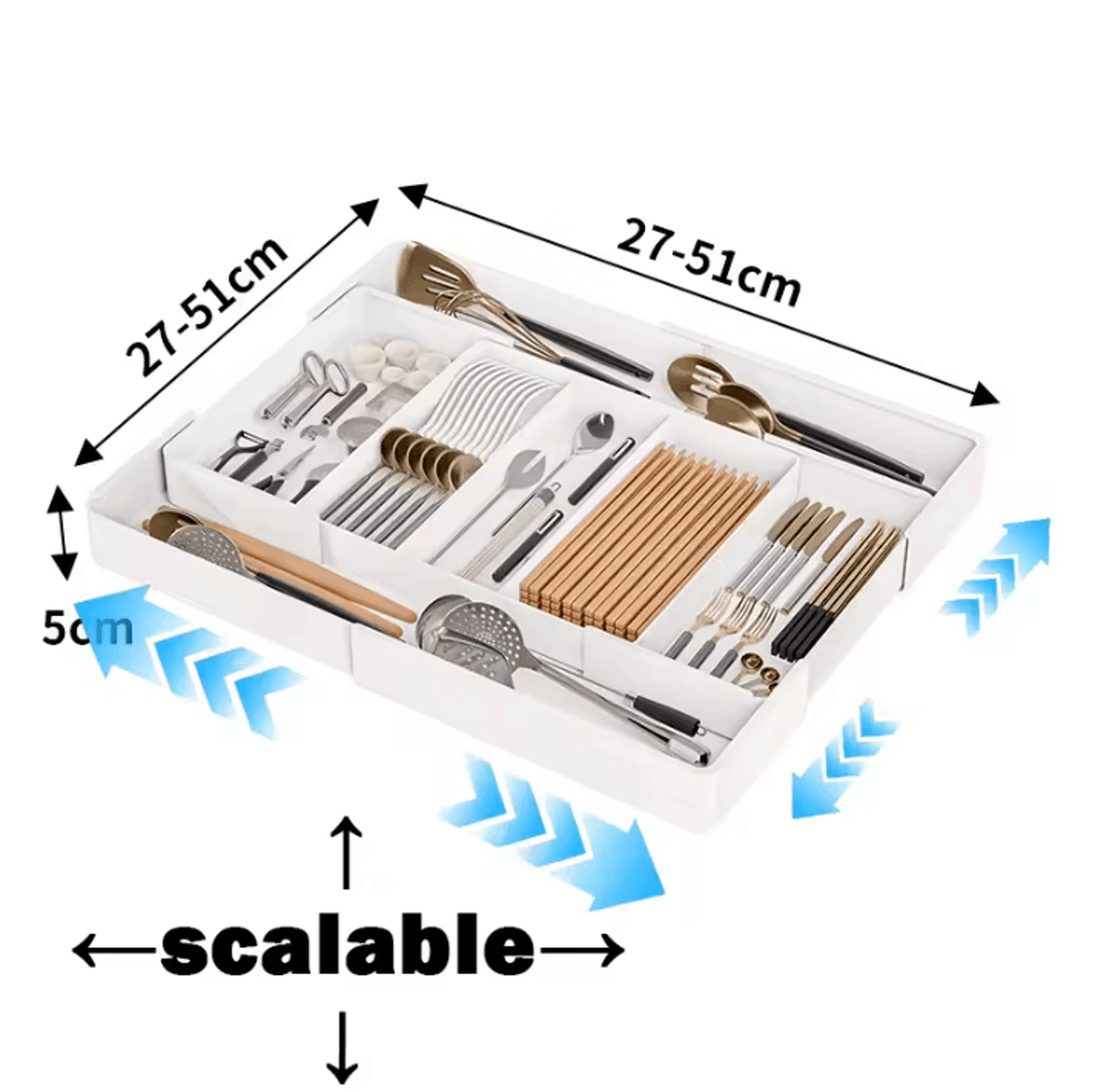 Expandable Kitchen Drawer Organizer Tray For Cutlery  Utensil Storage 5