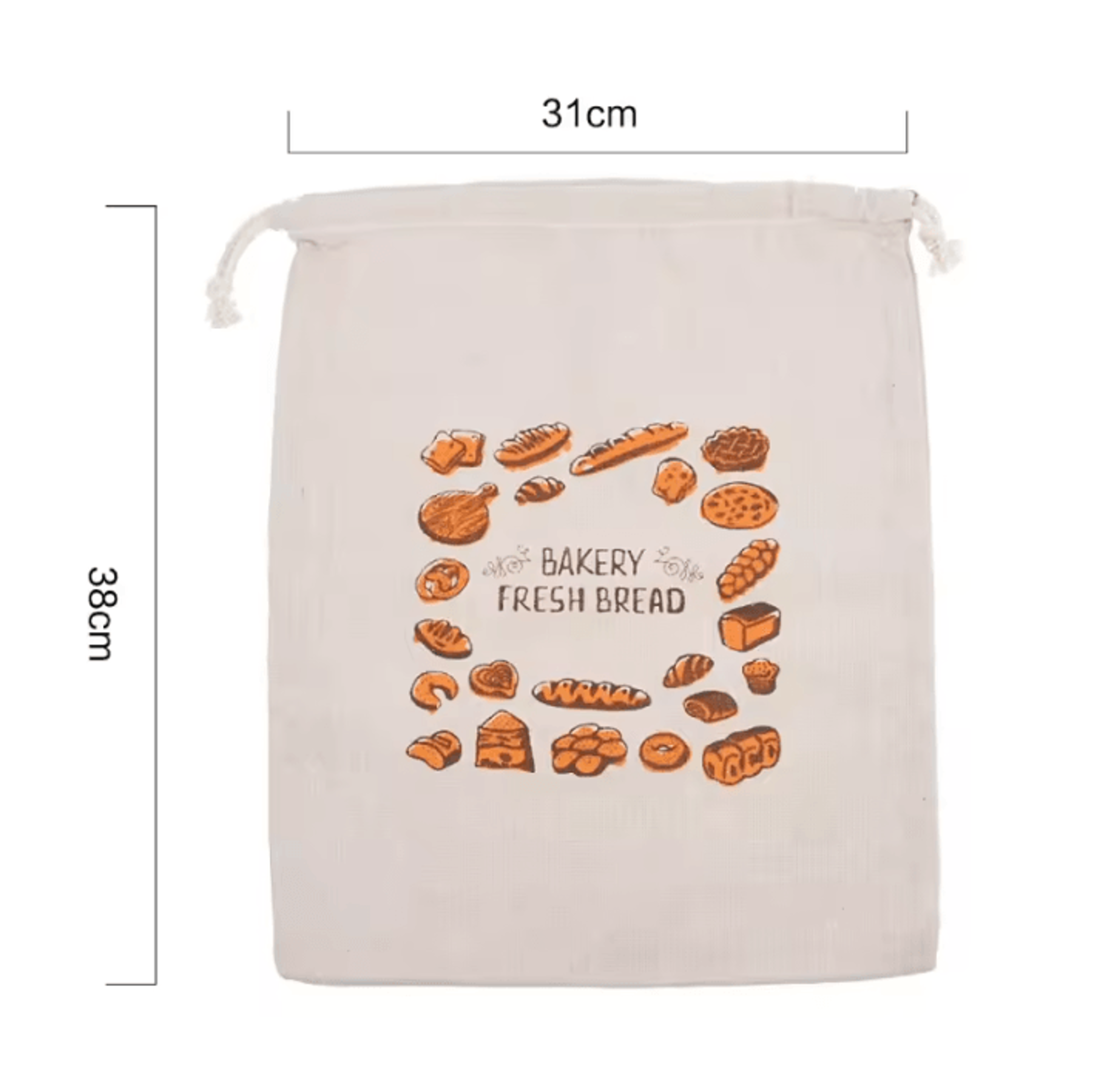 Reusable Linen Bread Storage Bag For Baguettes Toast  Fresh Baked Goods 6