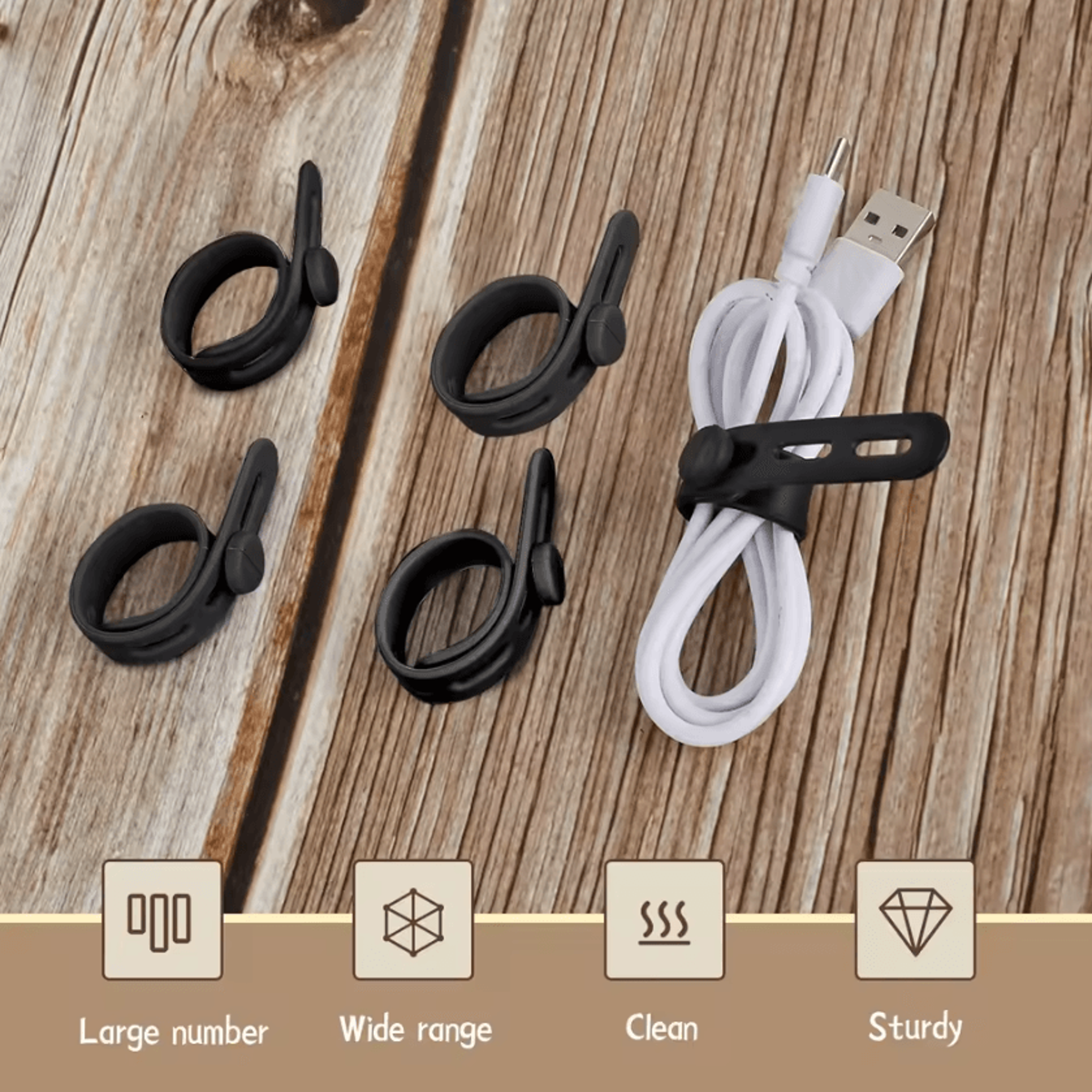 30Piece Reusable Silicone Cable Ties For Organized Cords  ClutterFree Spaces 1