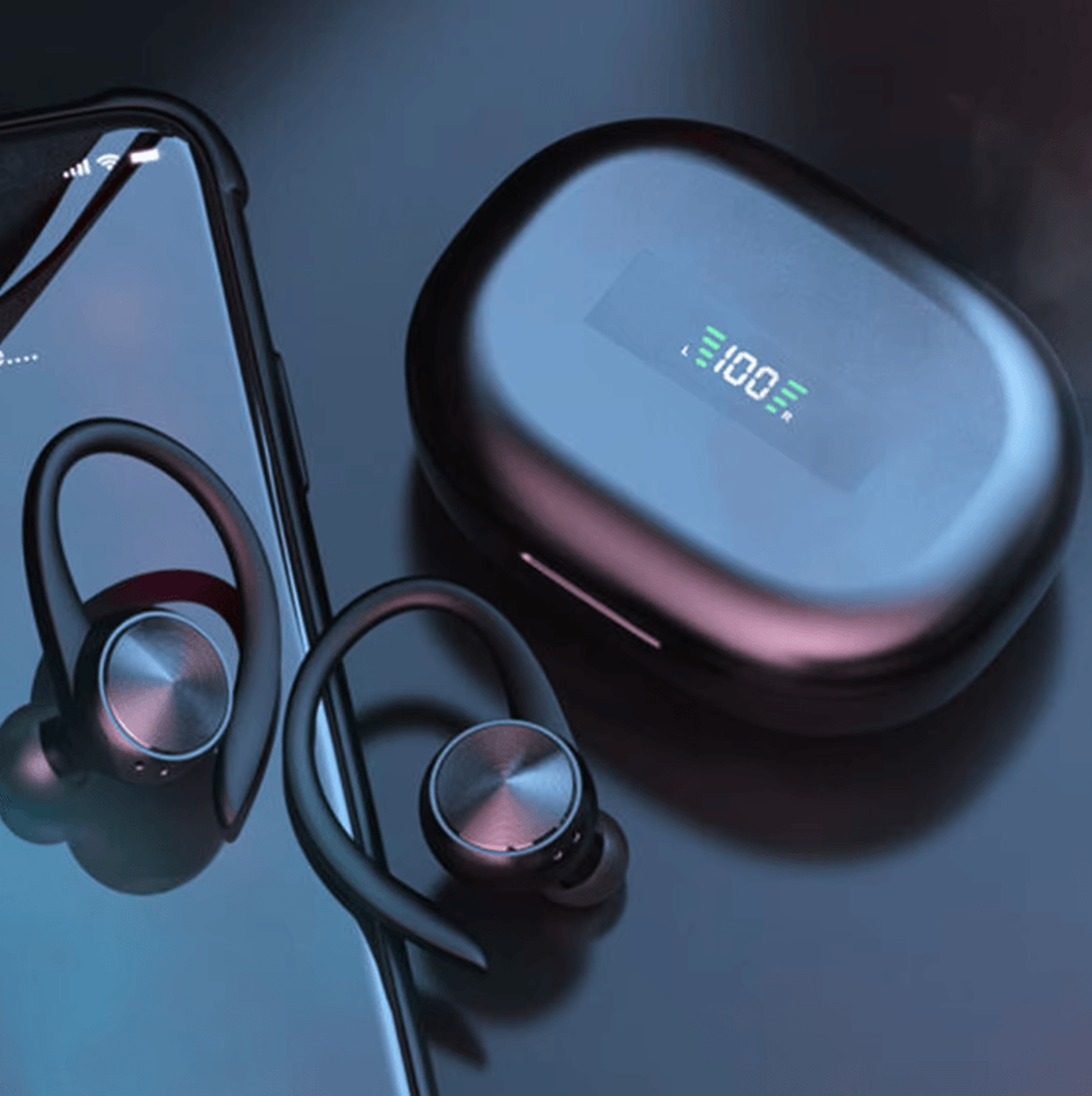 Bluetooth 50 Sports Earbuds With Charging Case  Secure Ear Hooks 2
