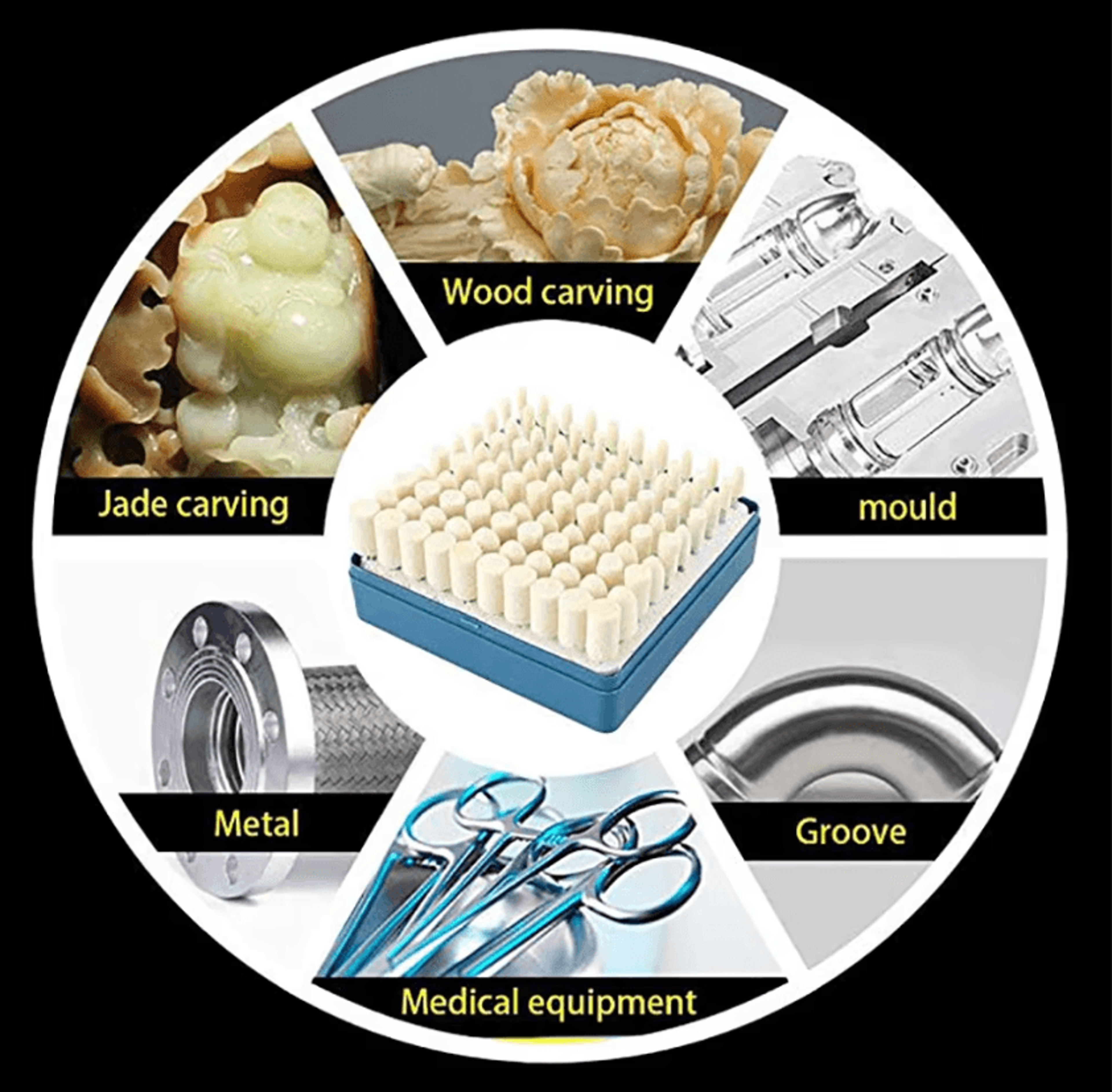 100Piece Wool Felt Polishing Wheel Rotary Tool Buffing Kit For Dremel  Rotary Tools 3