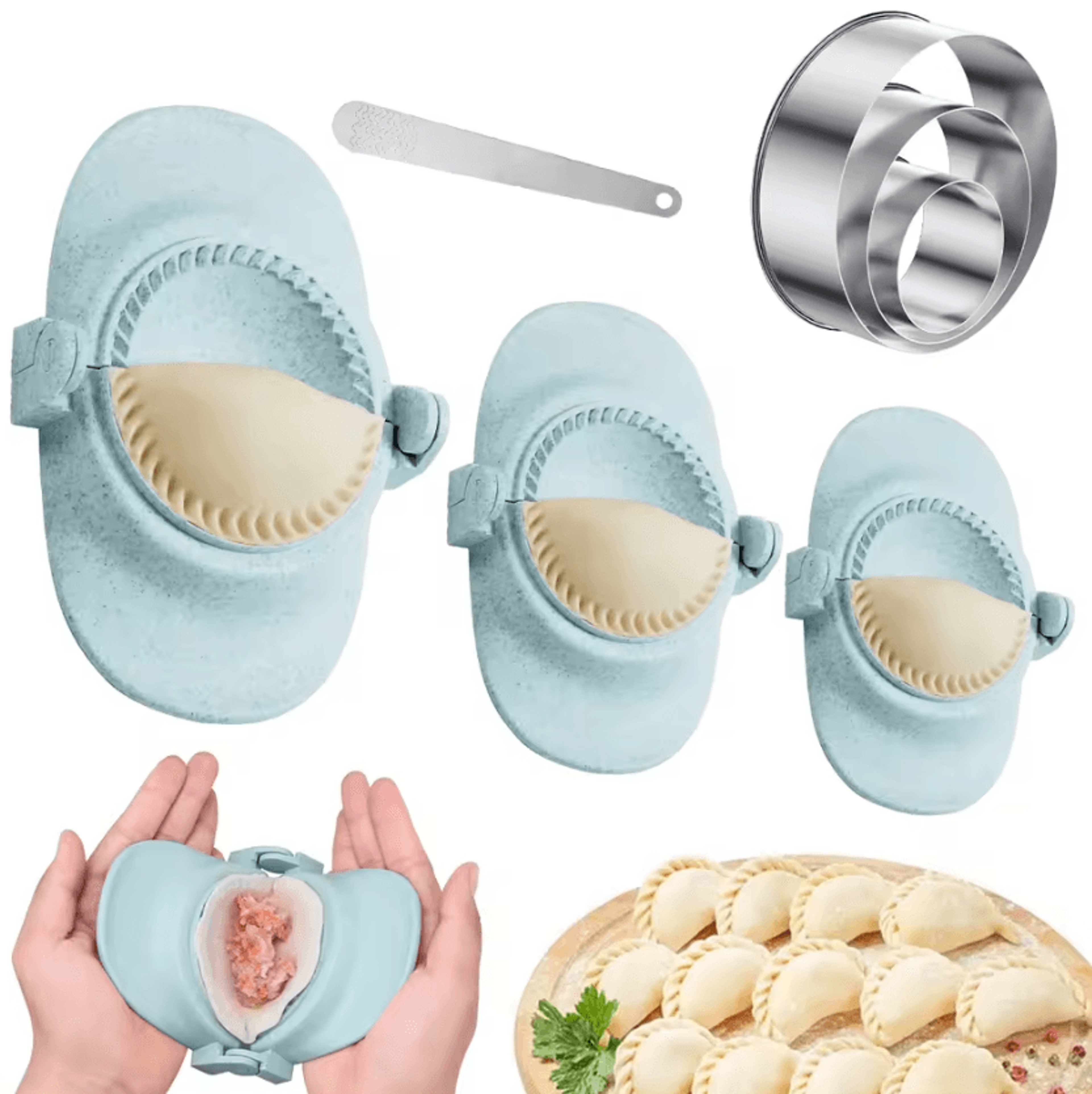 7Piece Dumpling Maker Set Stainless Steel Dumpling Press With 3 Sizes 0