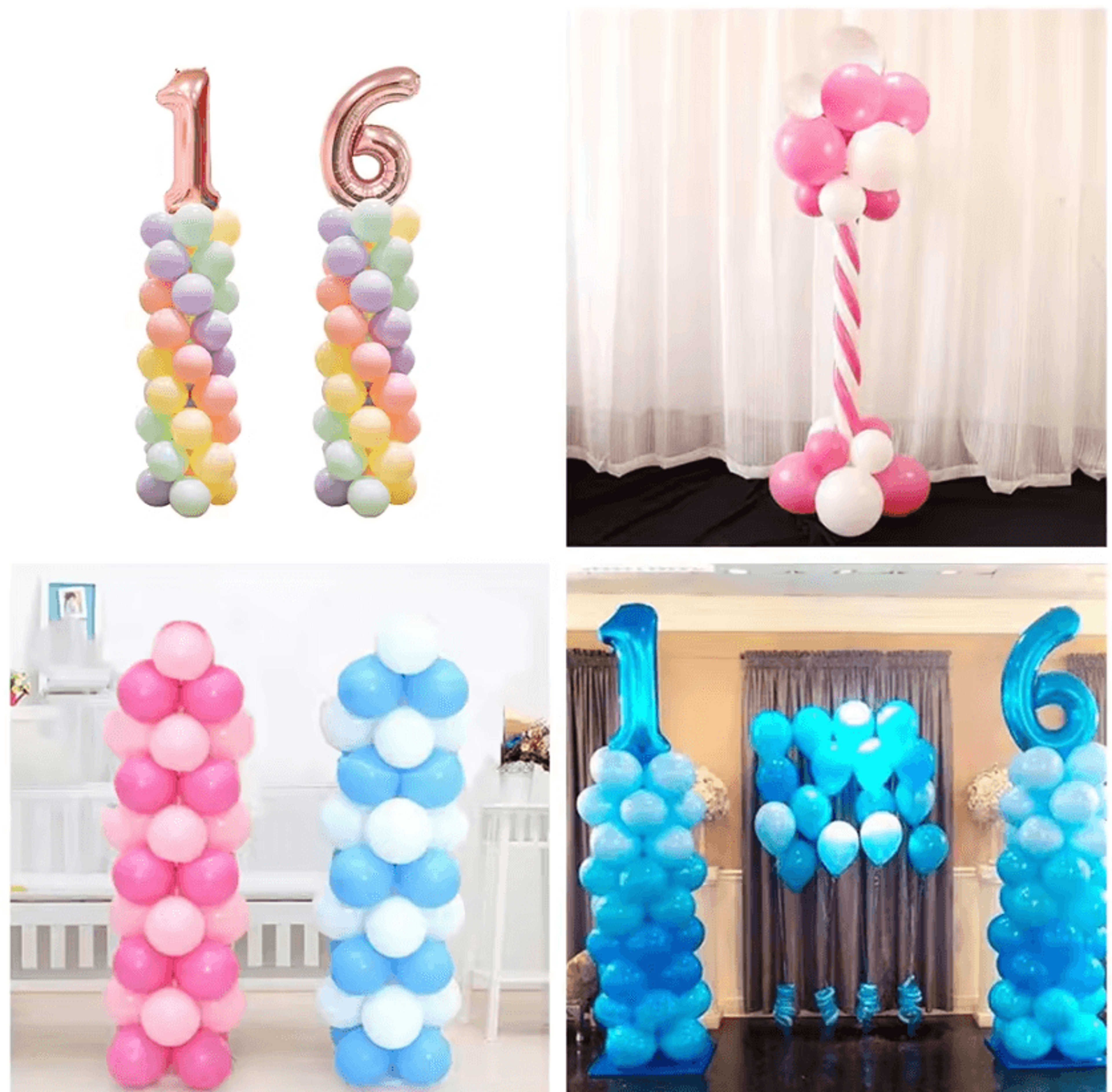 Reusable 2Set Balloon Column Stand Kit 84ft Balloon Tower Stand For Parties  Events 2