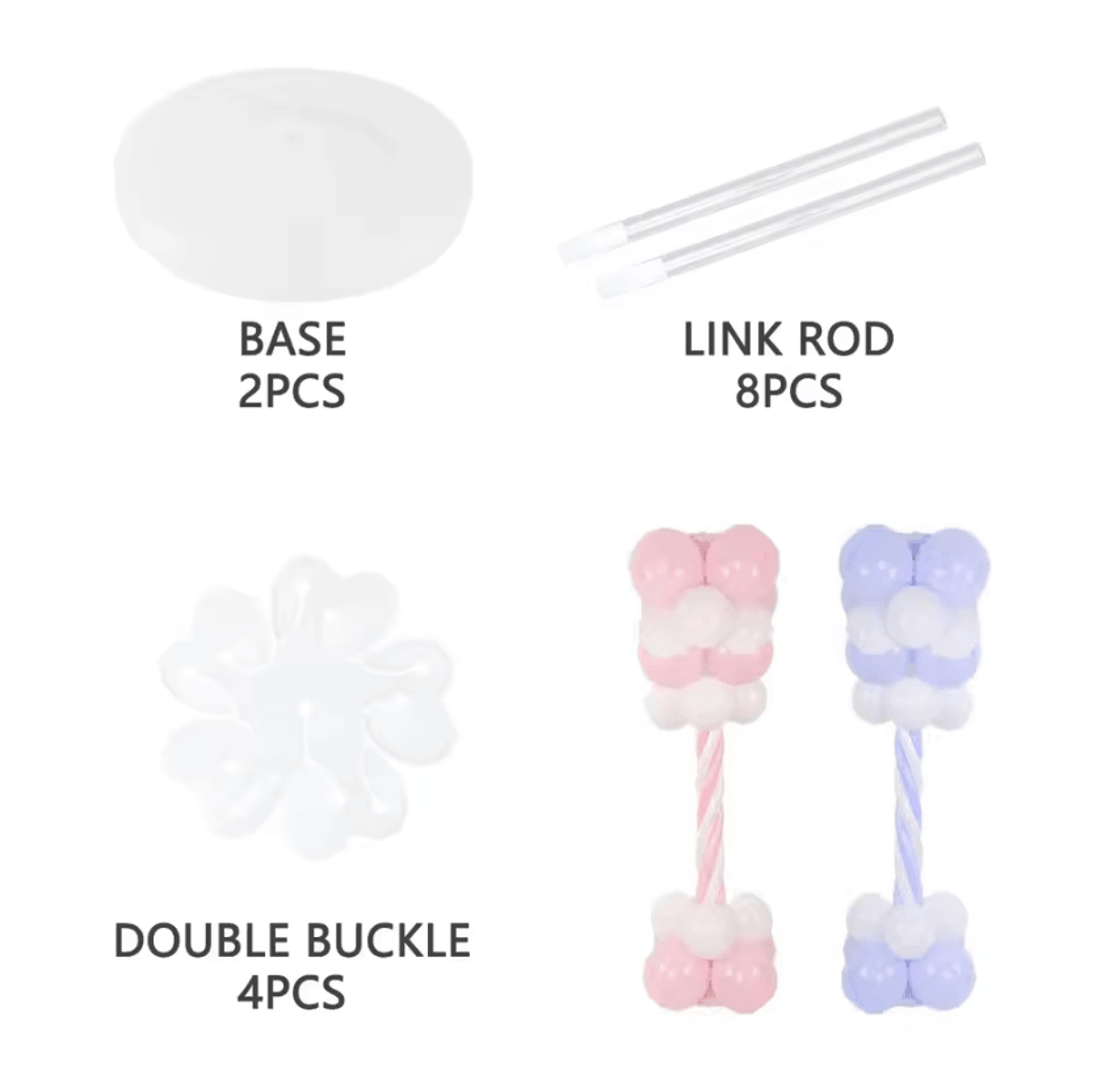 Reusable 2Set Balloon Column Stand Kit 84ft Balloon Tower Stand For Parties  Events 4