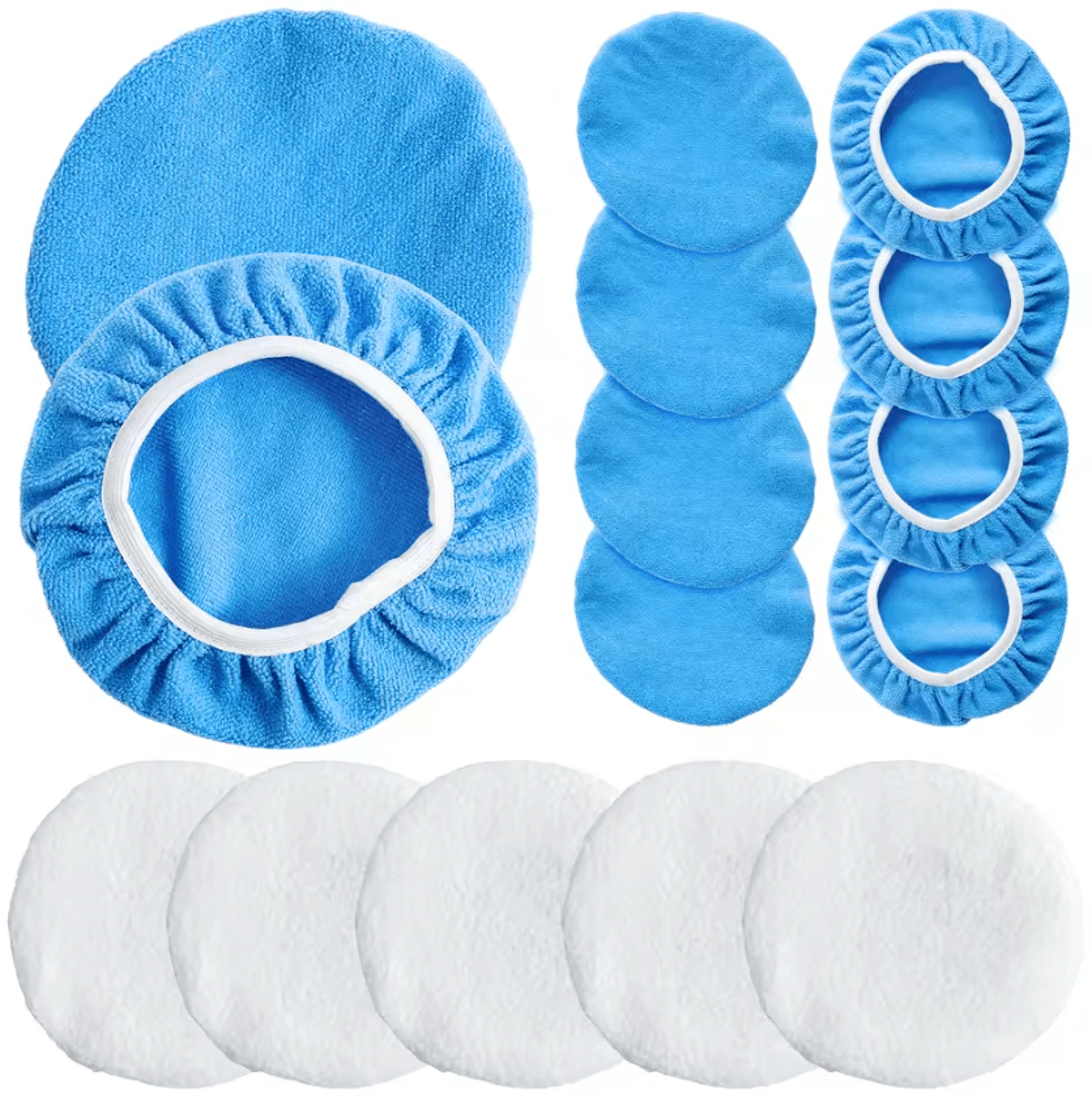 10Piece Car Polishing Bonnet Set  Microfiber Buffer Pads  Wool Waxing Covers For 910 Inch Polishers 4