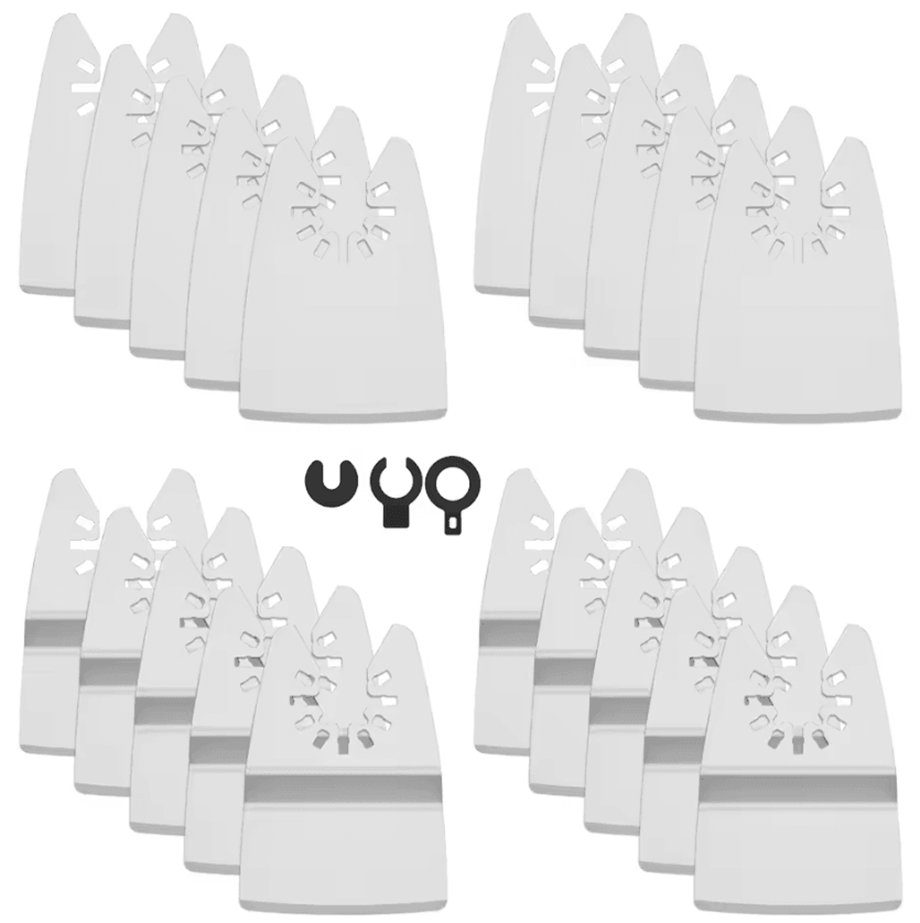 20Piece Oscillating Tool Scraper Blade Set  Stainless Steel Flexible  Rigid Multitool Blades With A 4