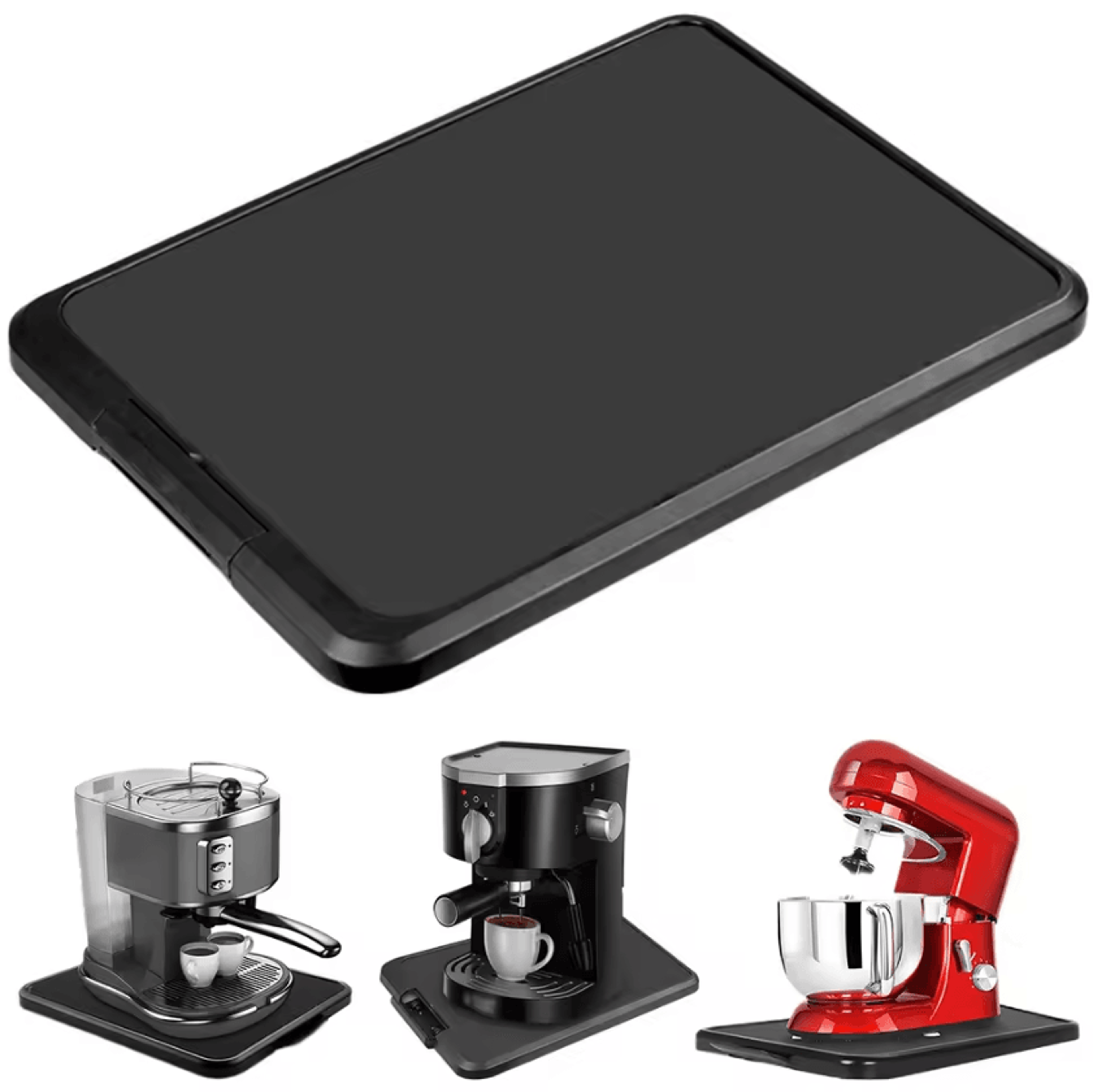 Kitchen Appliance Sliding Tray With Wheels  NonSlip Rolling Coffee Maker Stand For Countertops 0