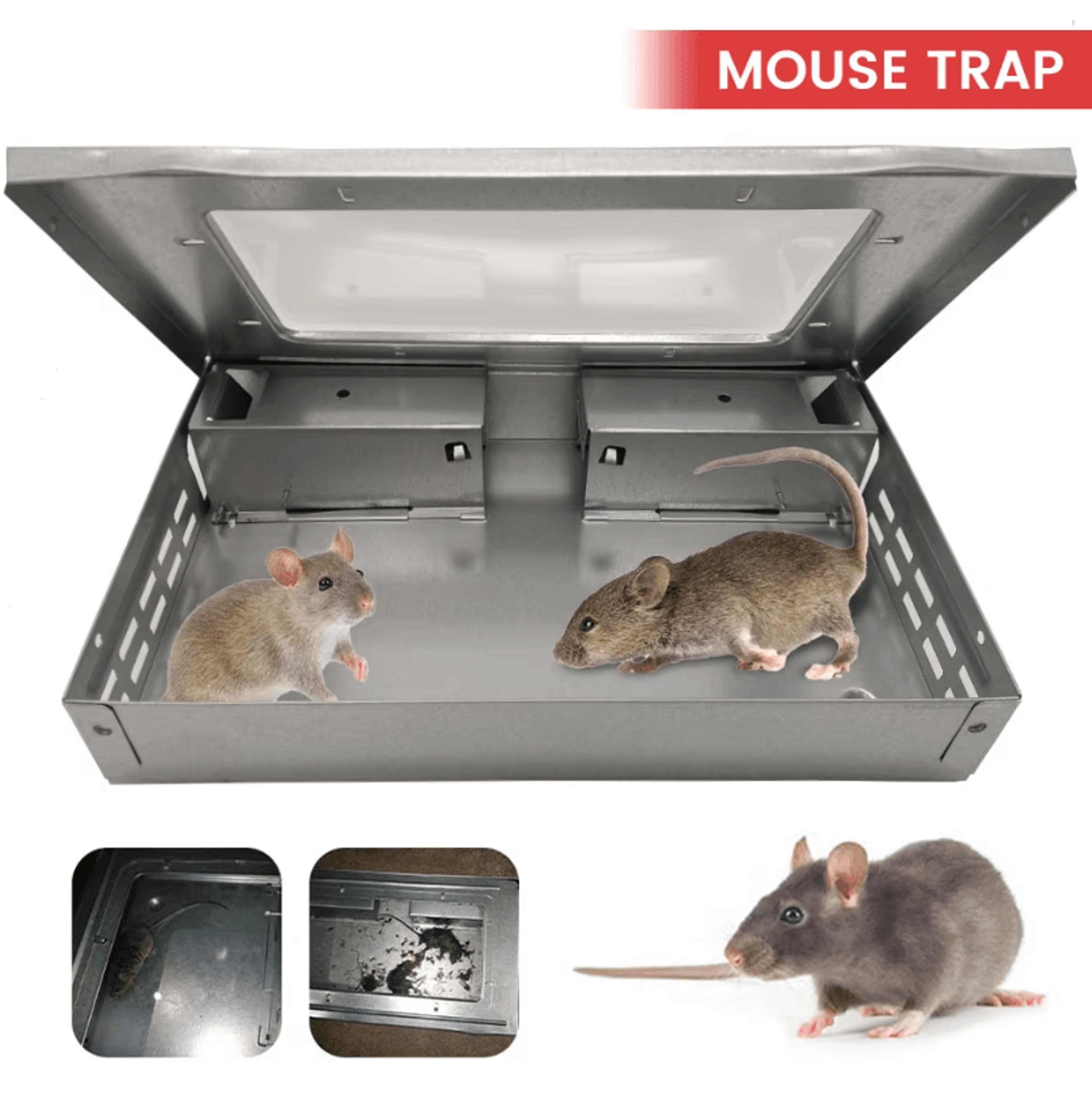 Reusable Humane Mouse Trap With Protective Cover  SelfCatching Rodent Catcher For Indoor Pest Contr 1