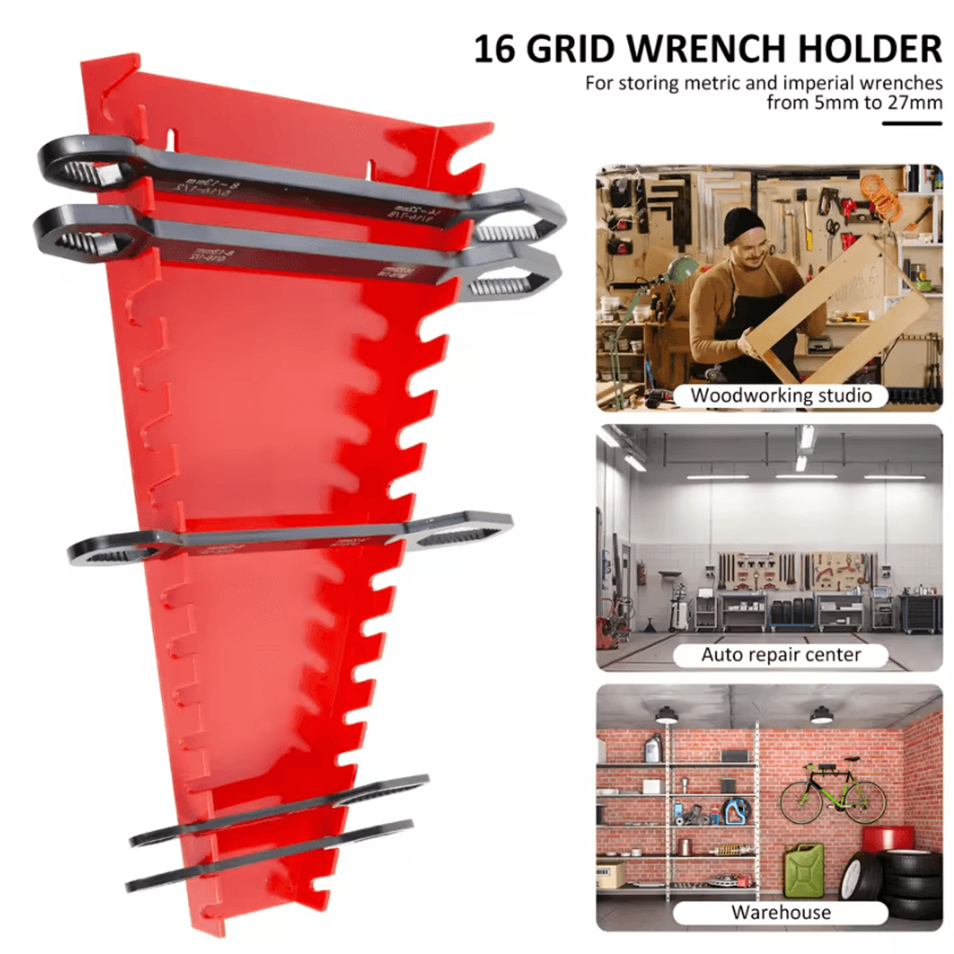 2Piece Wrench Organizer Rack  Plastic Spanner Holder For 5mm27mm Wrenches 2