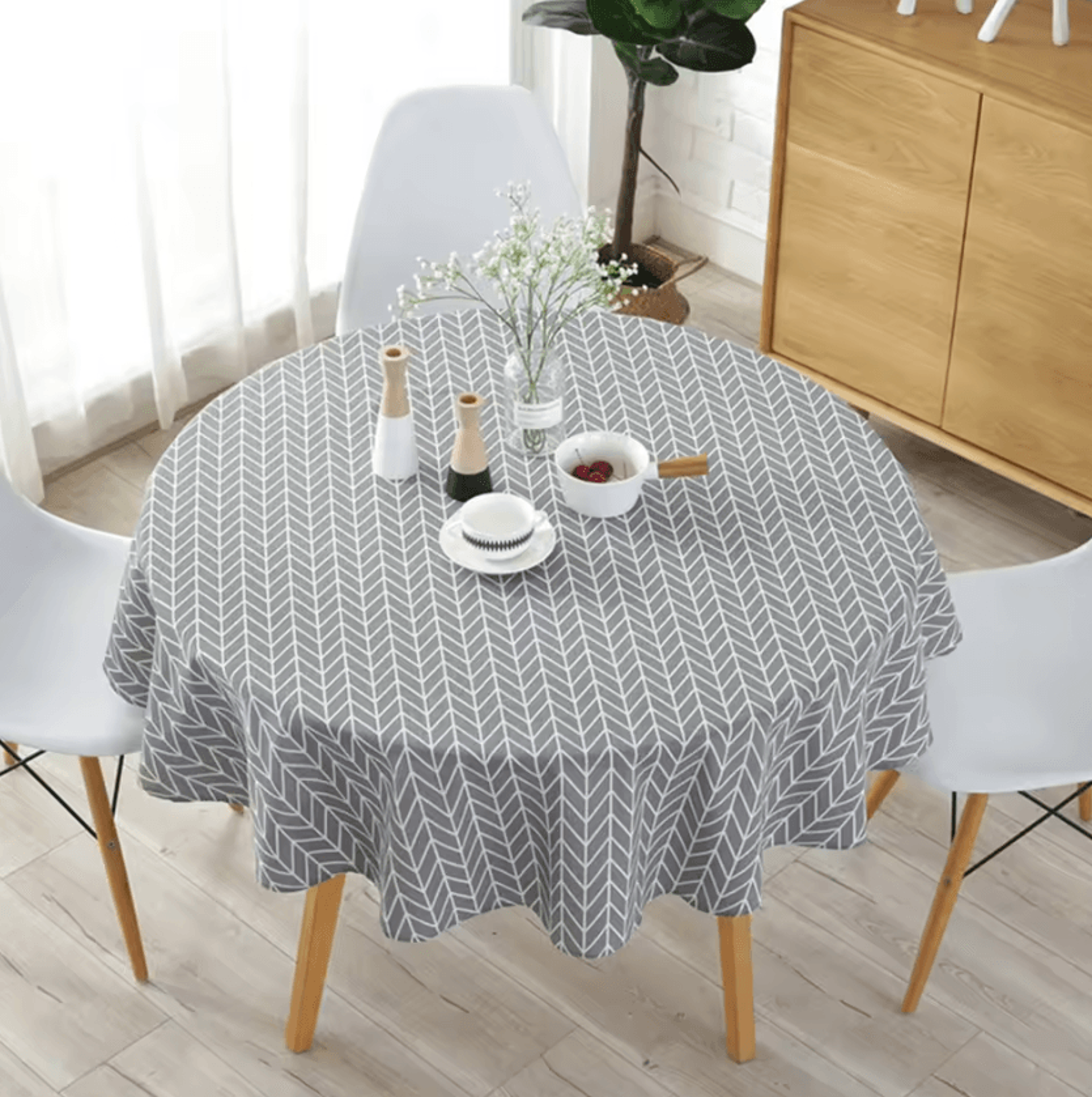 120150cm Round Washable Tablecloth  Decorative Table Cover For Dining Holidays  Picnics 2