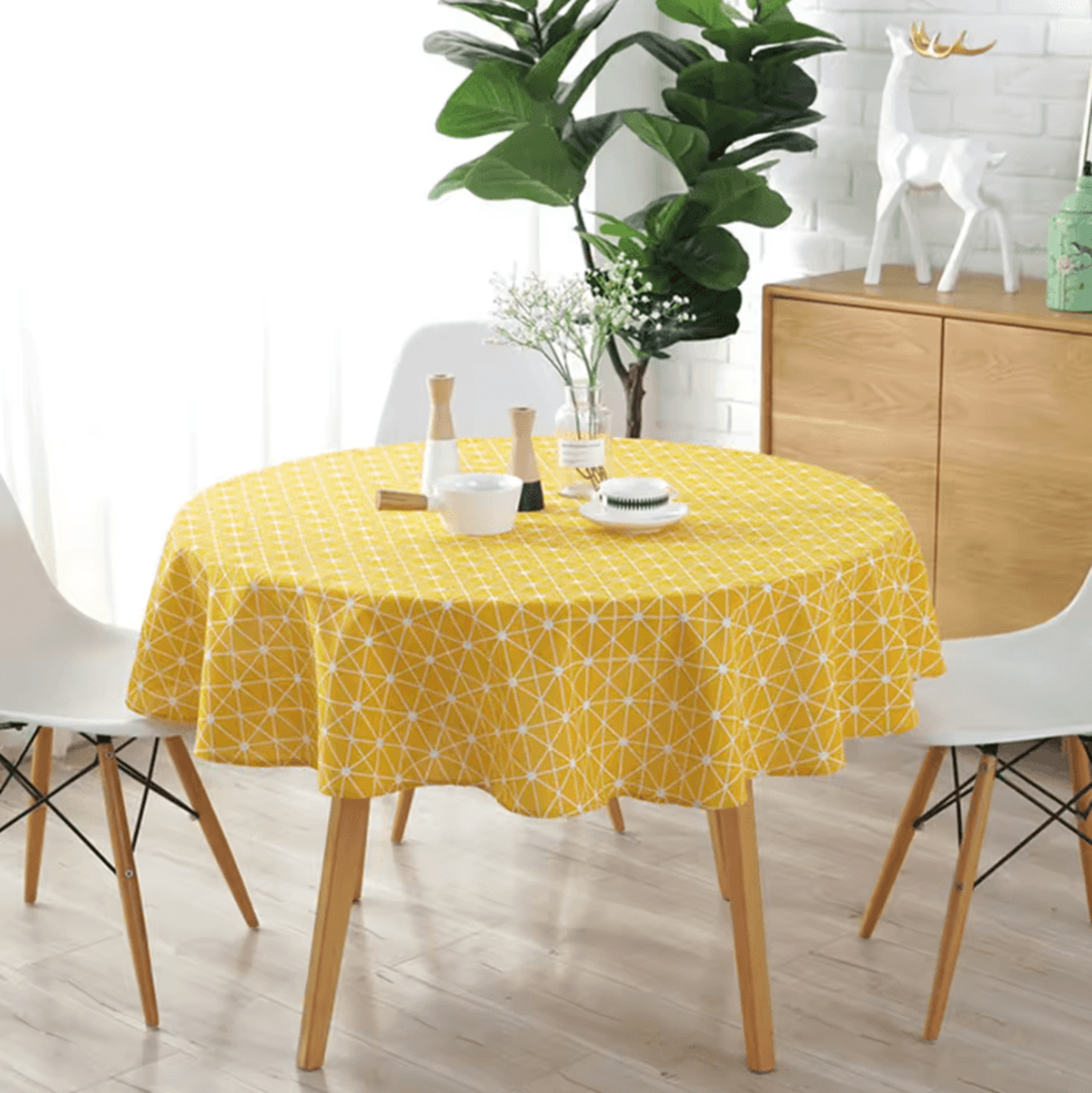 120150cm Round Washable Tablecloth  Decorative Table Cover For Dining Holidays  Picnics 3
