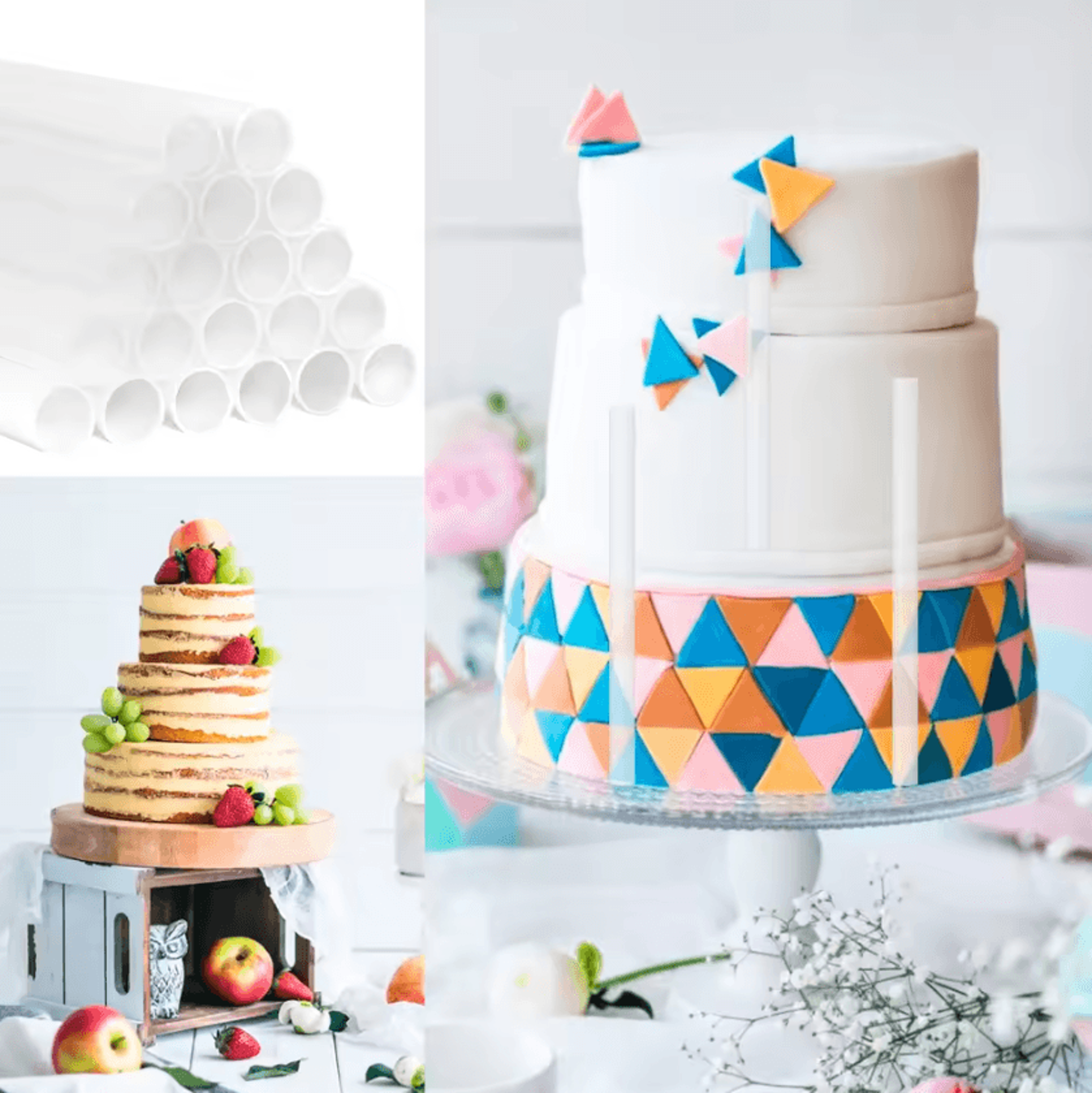 HeavyDuty Cake Dowels Plastic Cake Support Rods For Tiered Cake Stacking 20 Pieces 2