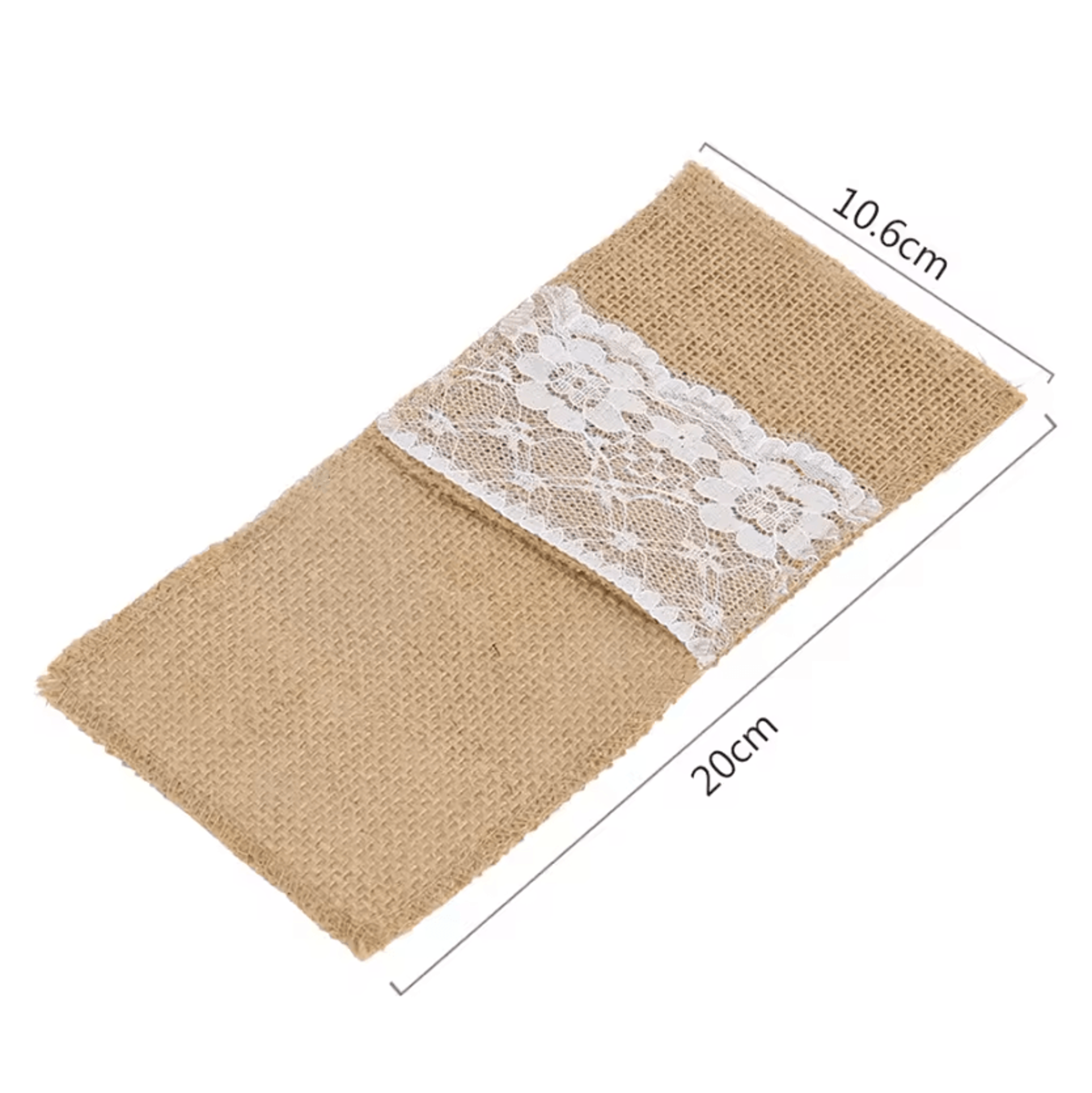Rustic Burlap Cutlery Pouches With Lace Wedding Silverware Holders 50 Pieces 6