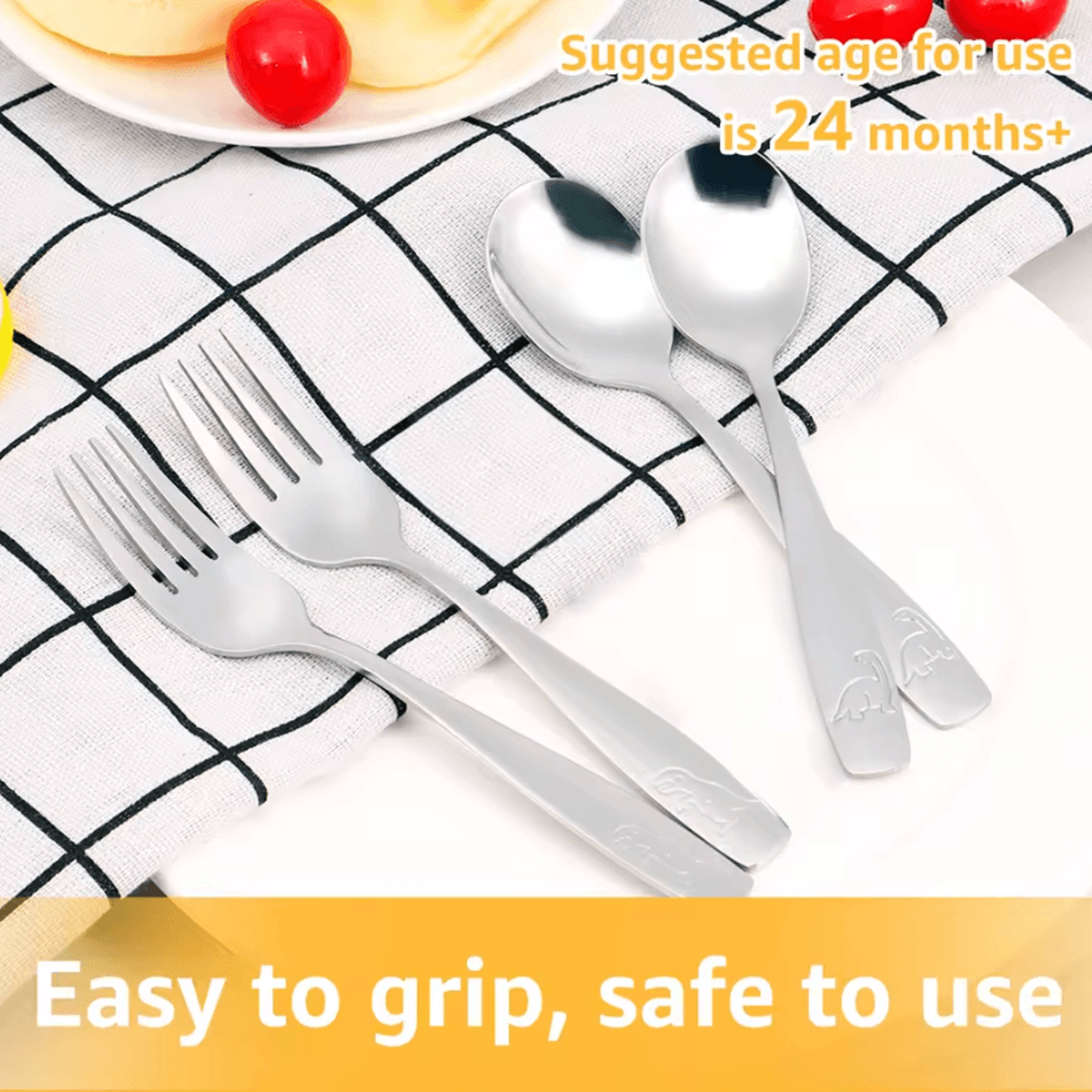 Stainless Steel Toddler Silverware Set Kids Spoon  Fork Utensil Set 1020 Pieces 1