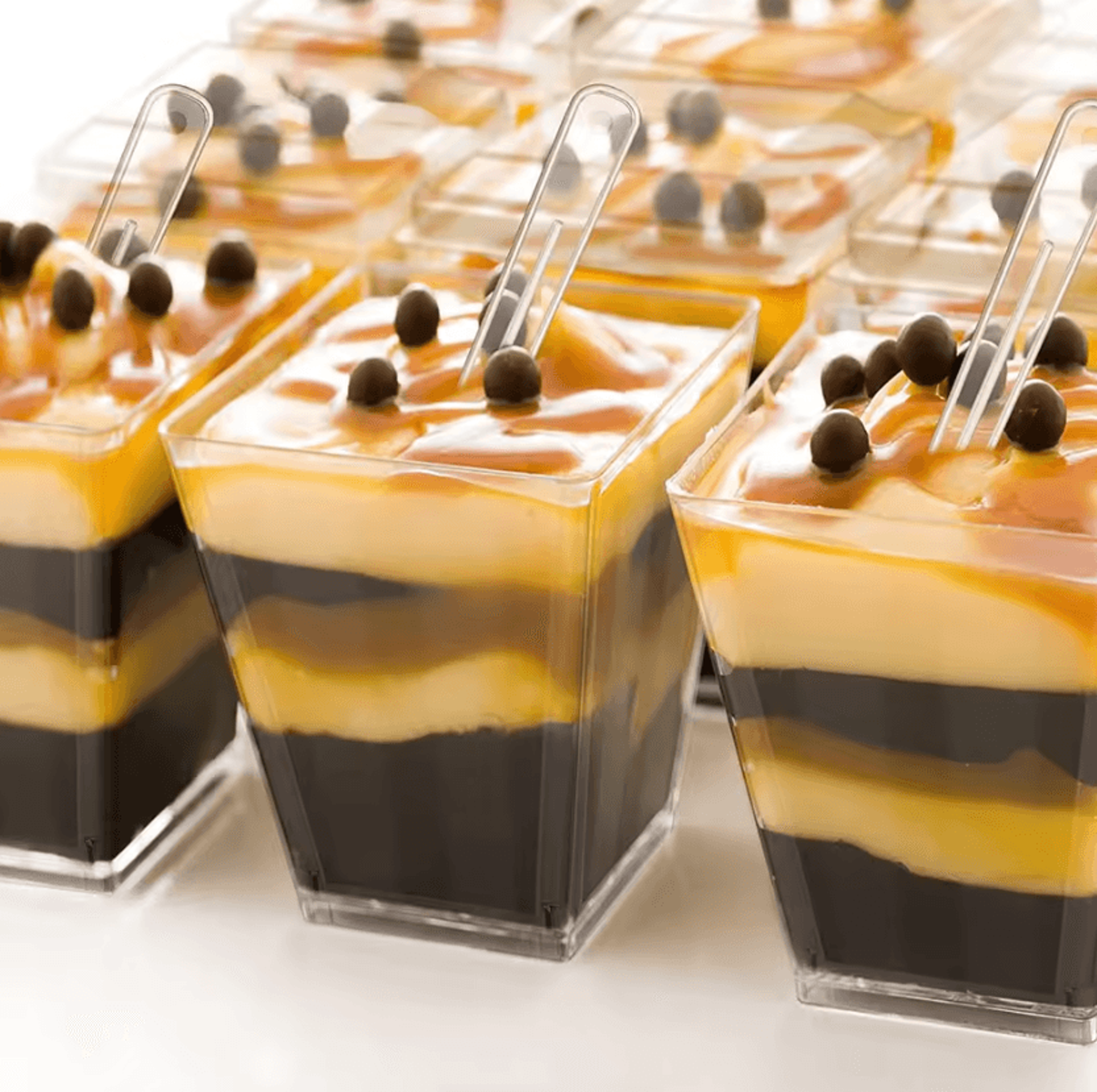 Reusable Mini Dessert Cups With Lids  Spoons 2oz Clear Square Dessert Cups 50 Pieces 1