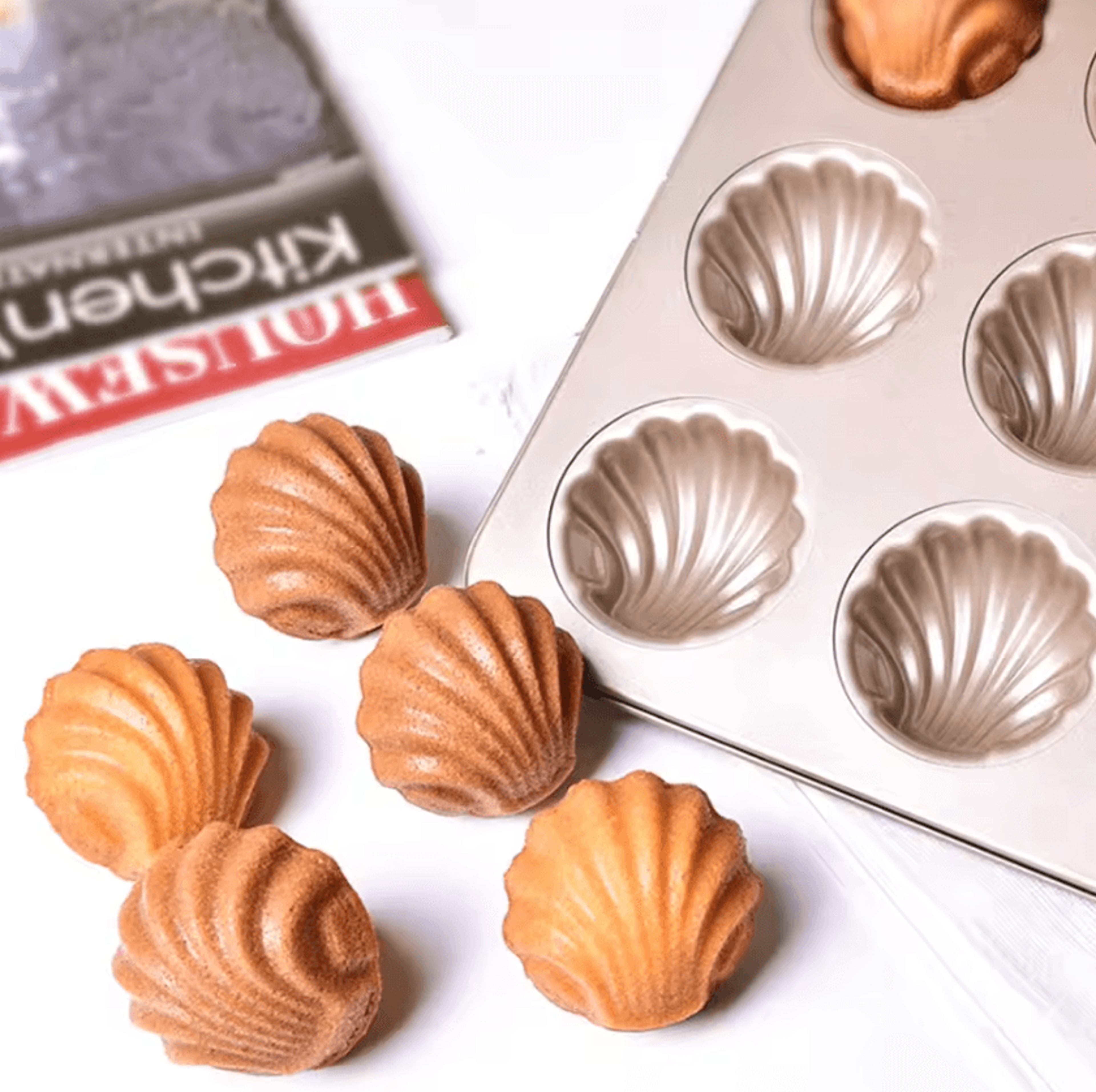 9 Cavity Madeleine Baking Pan Non Stick Carbon Steel Shell Cake Mold 2