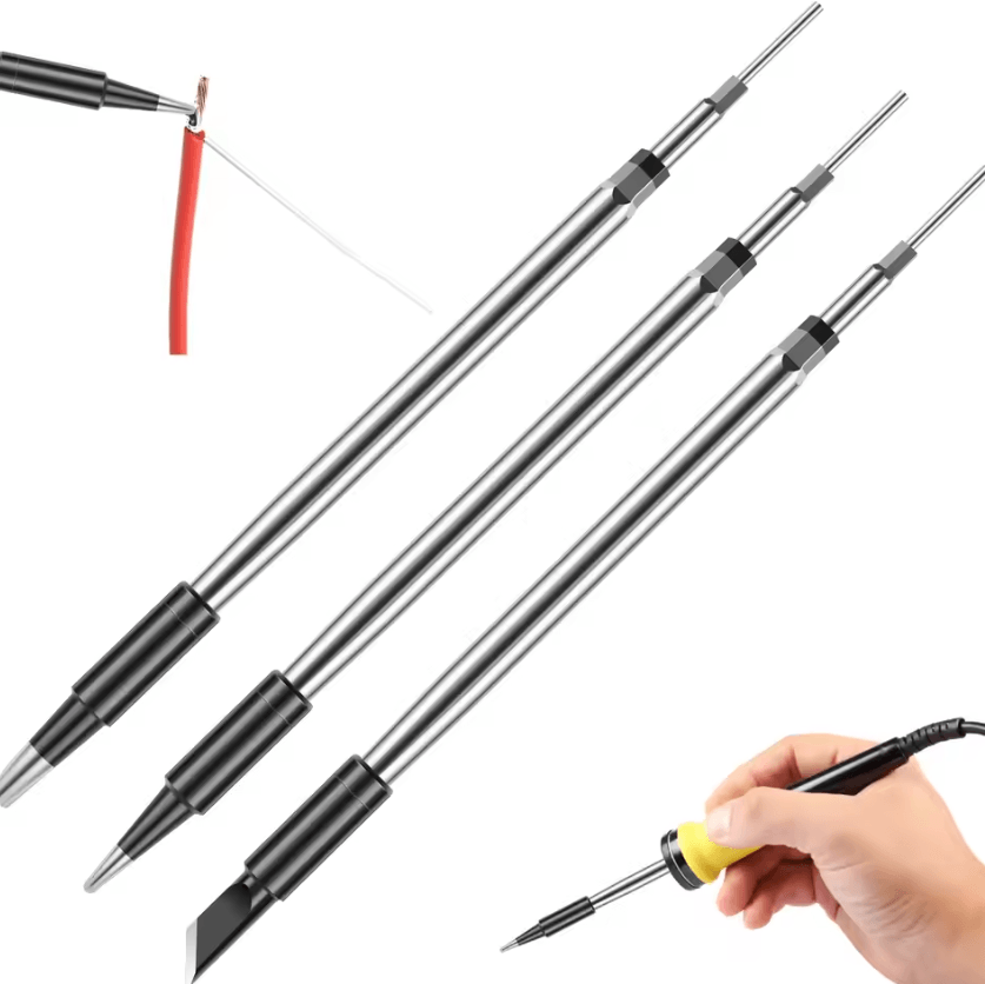 3 Piece C210 Soldering Iron Tip Set Quick Heating Replacement Tips For Precision Soldering 0